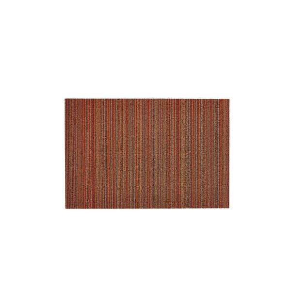 Skinny Stripe Shag Utility Mat in Orange