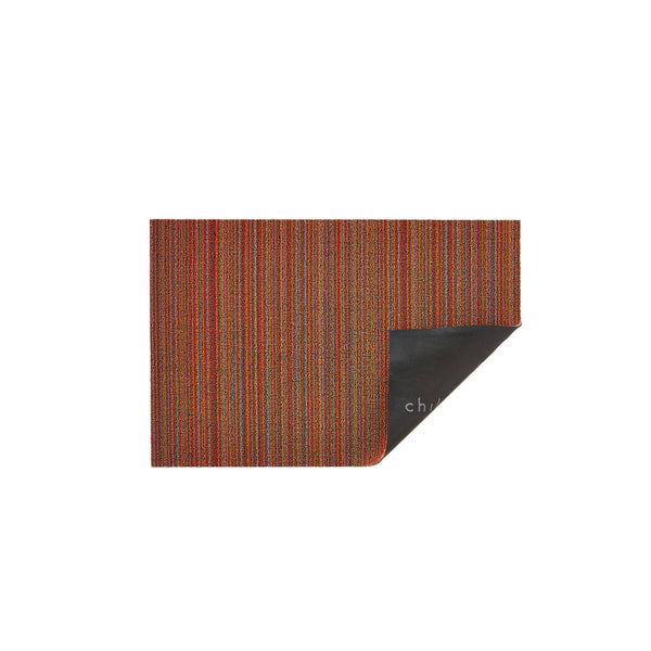 Skinny Stripe Shag Utility Mat in Orange