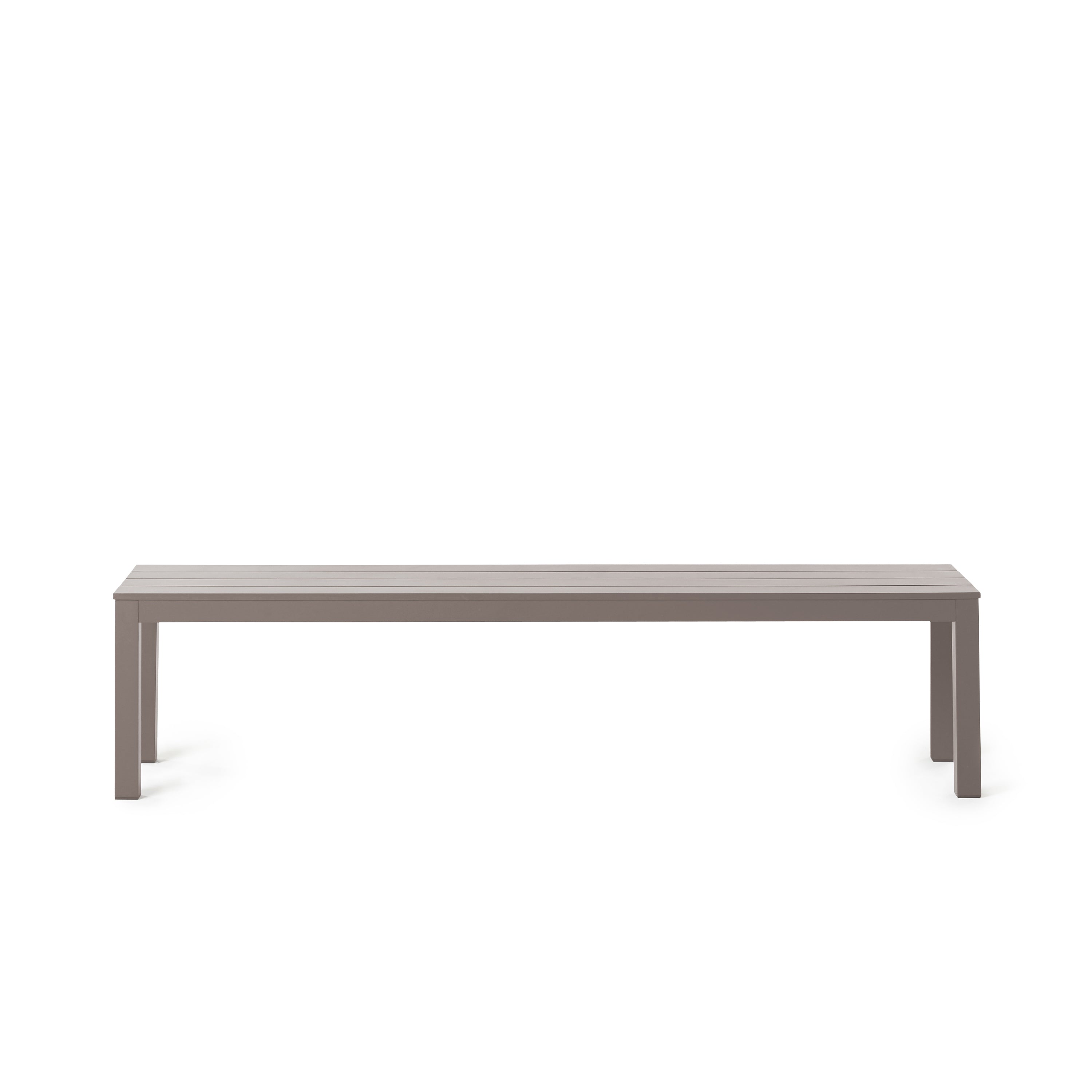 Belvedere Backless Bench in Quartz Grey Aluminum