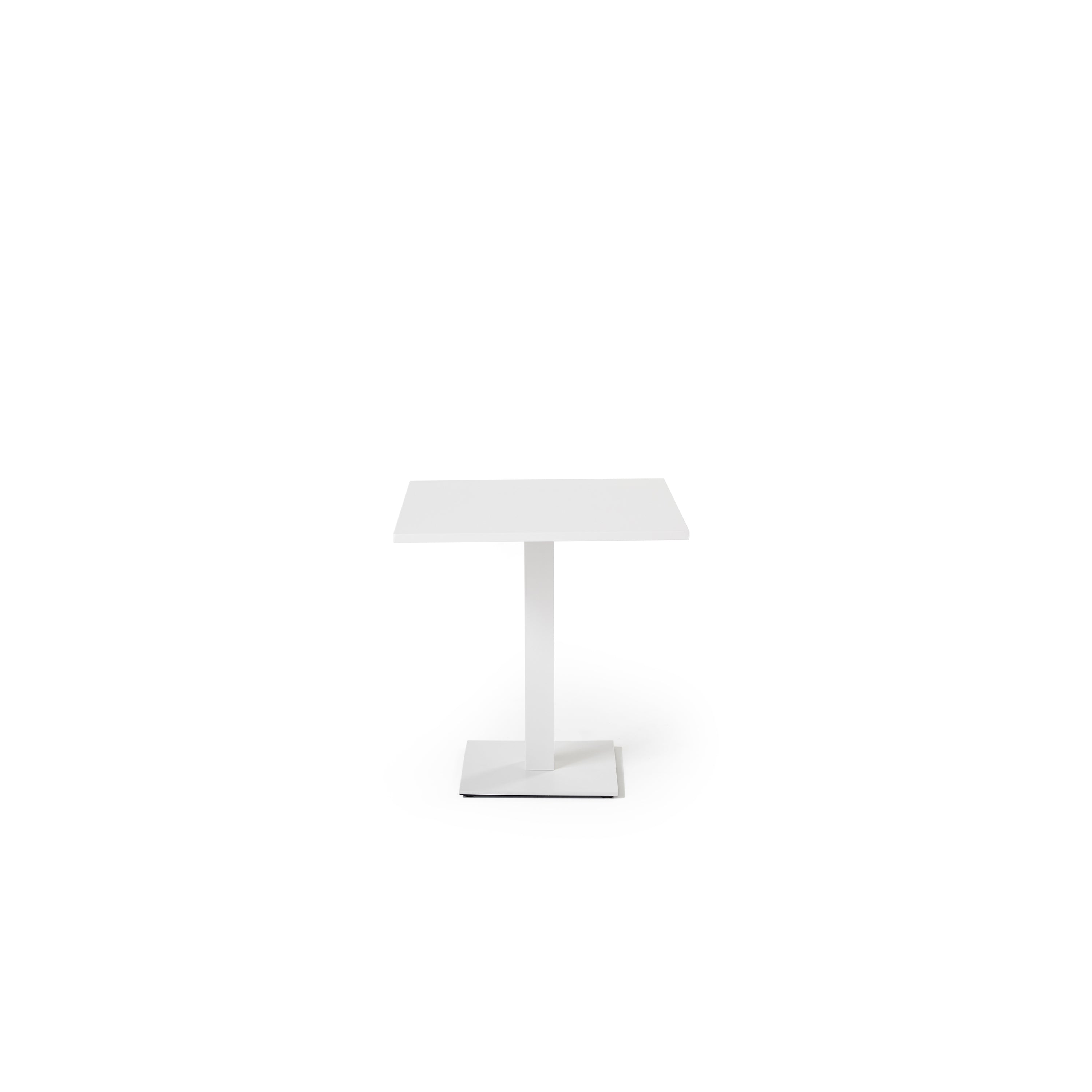 Belvedere Square Bistro Table in White Aluminum