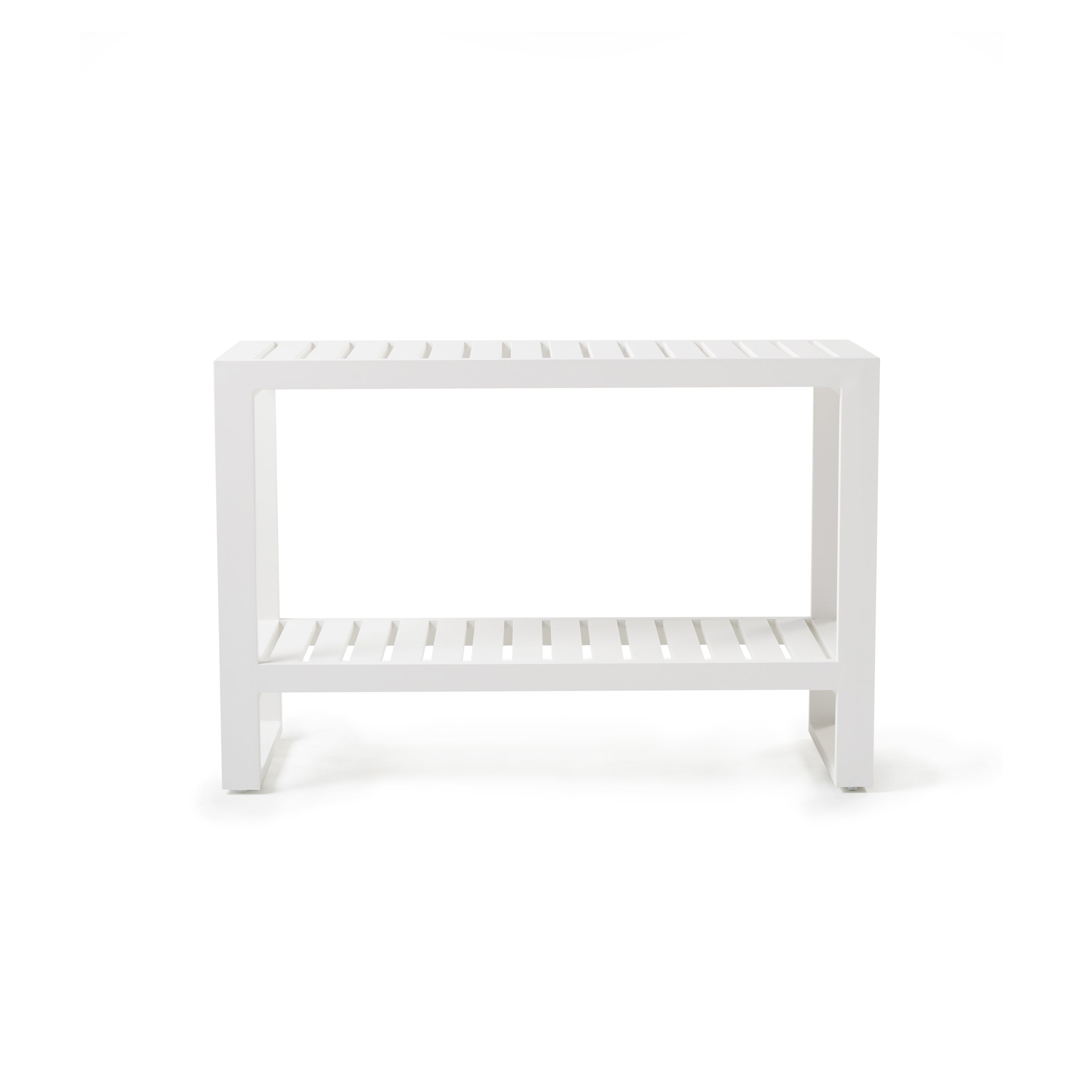Belvedere Console Table in White Aluminum