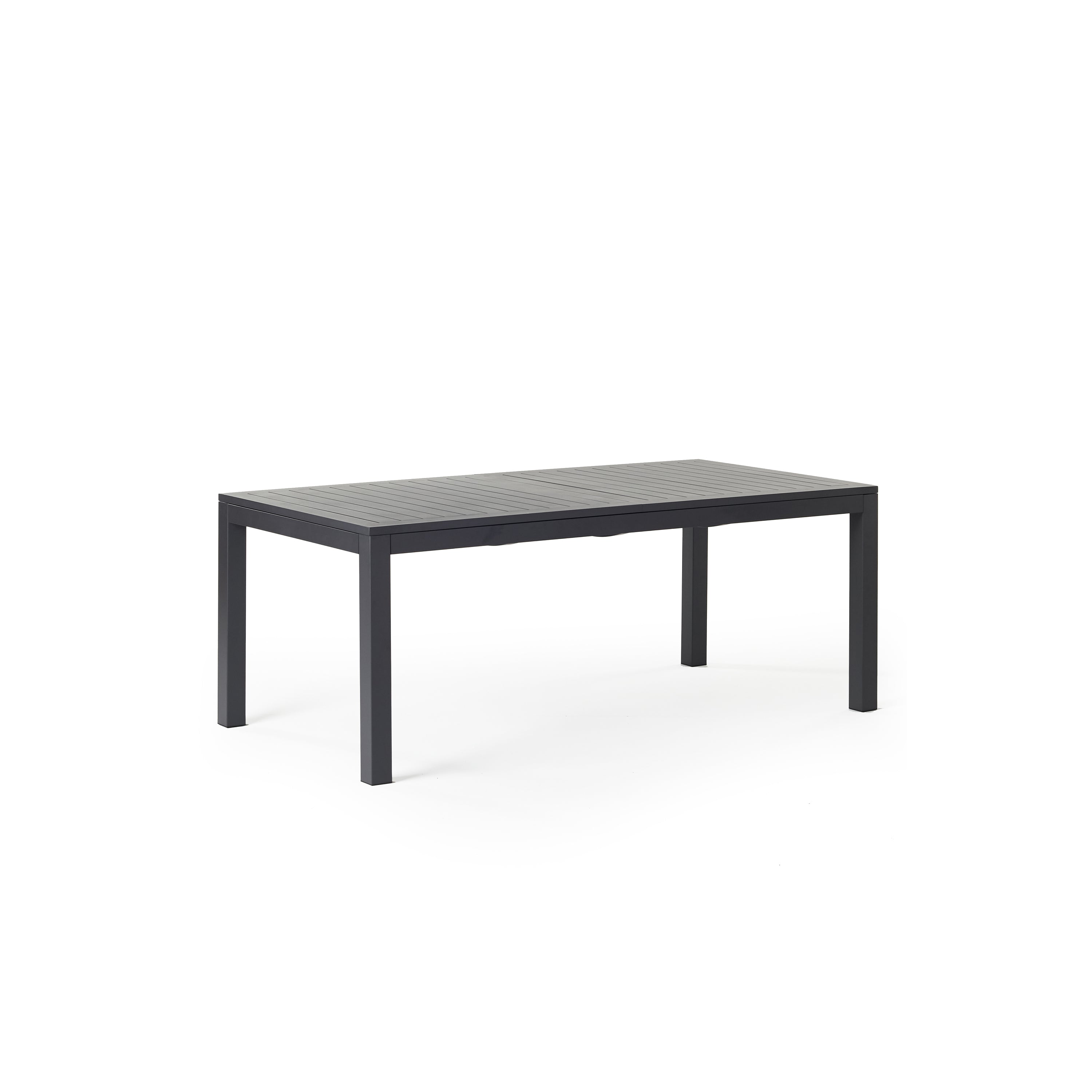 Belvedere 78"-120" Extension Dining Table in Charcoal Aluminum
