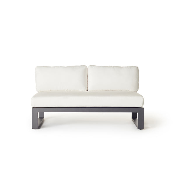 Belvedere Sectional Armless Loveseat in Charcoal