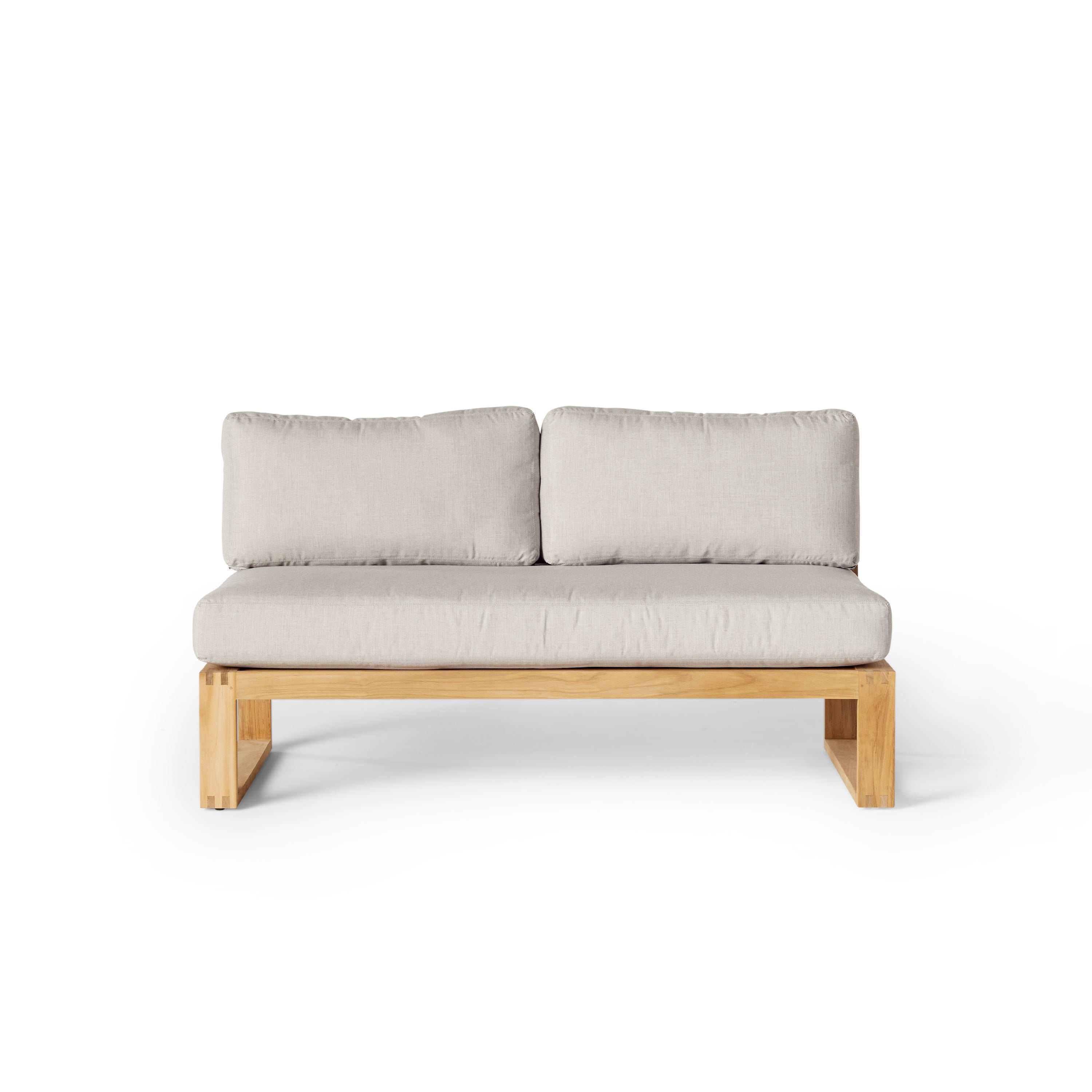 BelvedereTeakArmlessLoveseatCa