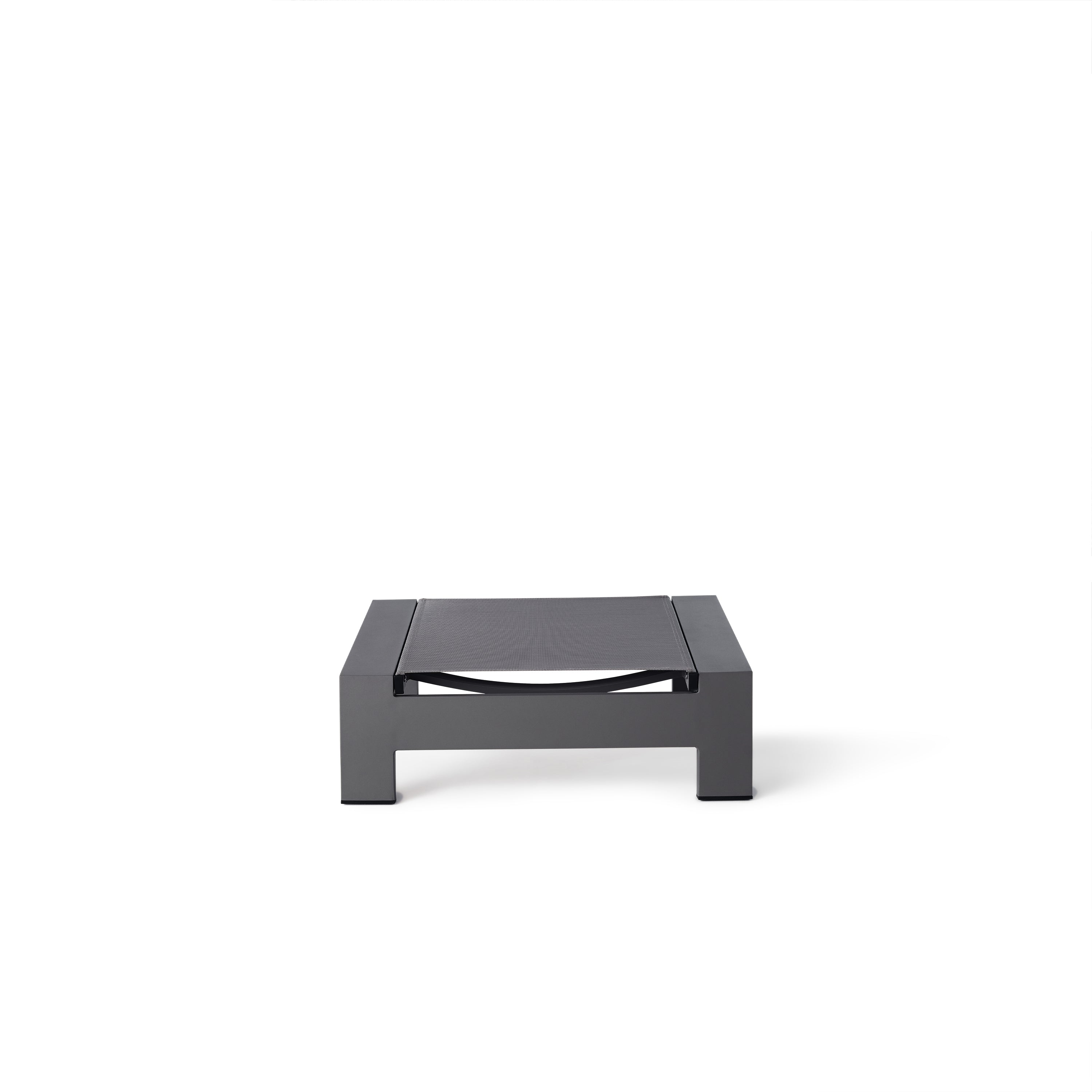 Breeze Adirondack Ottoman in Charcoal Aluminum & Silver Mesh