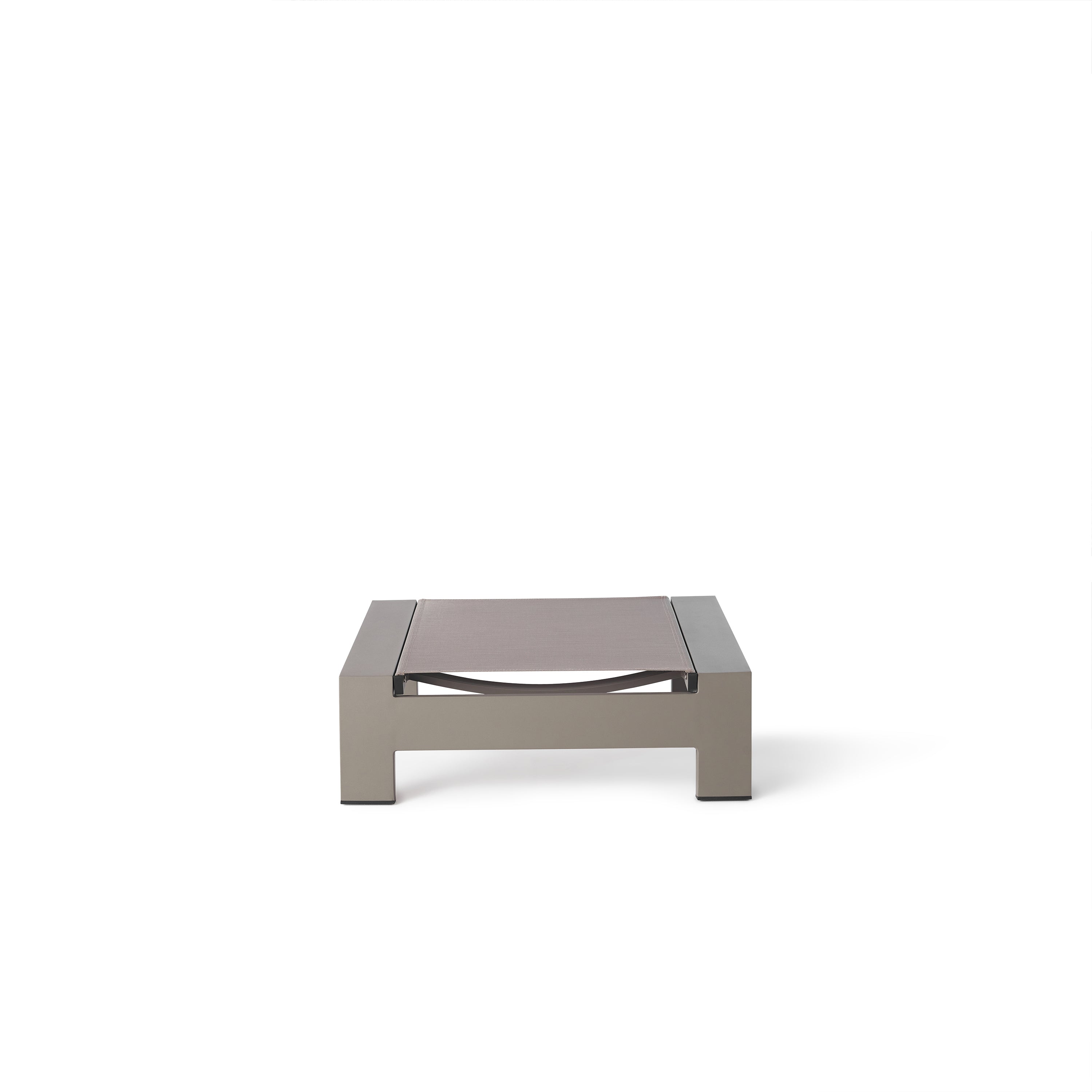 Breeze Adirondack Ottoman in Quartz Grey Aluminum & Latte Mesh