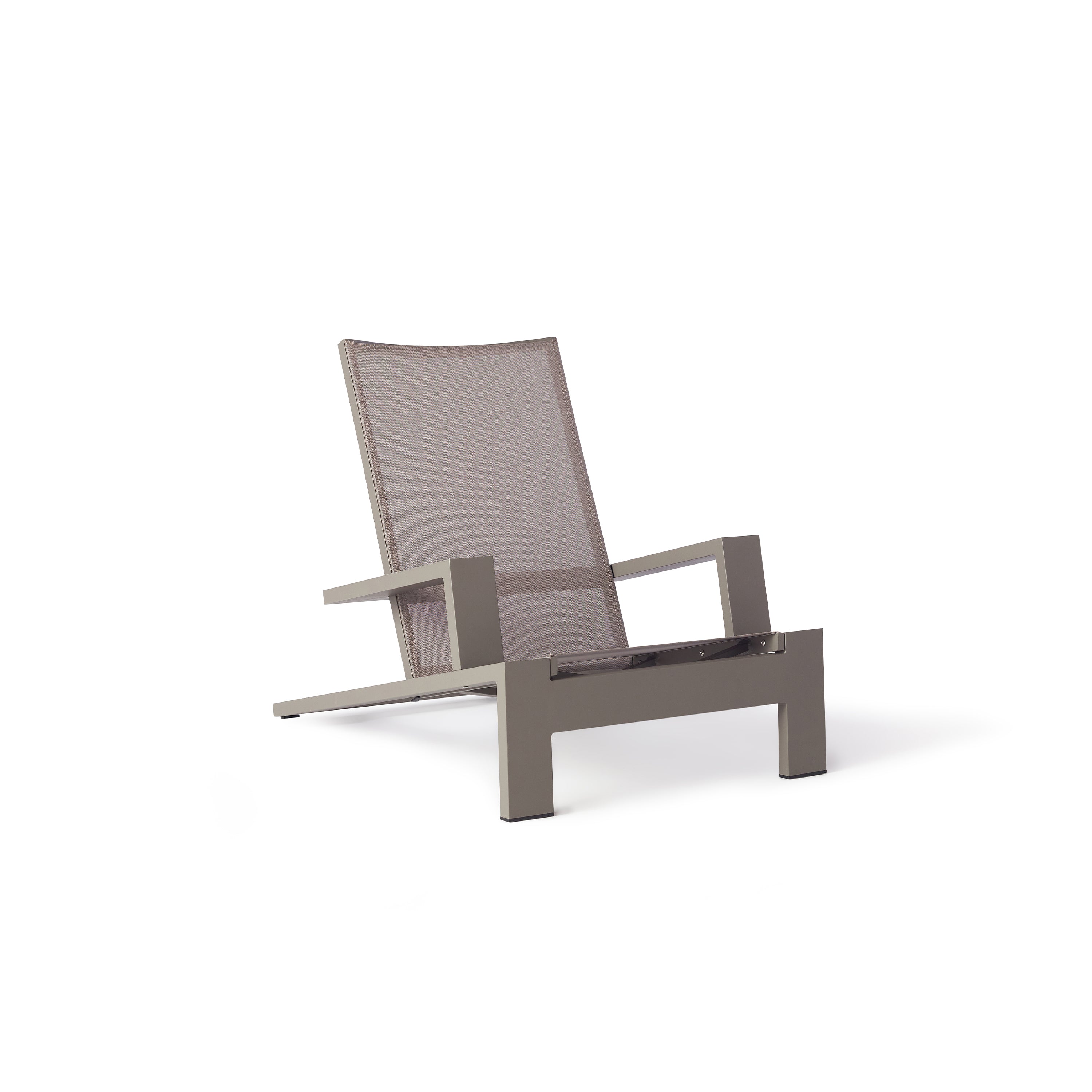 Breeze Adirondack Chair in Quartz Grey Aluminum & Latte Mesh