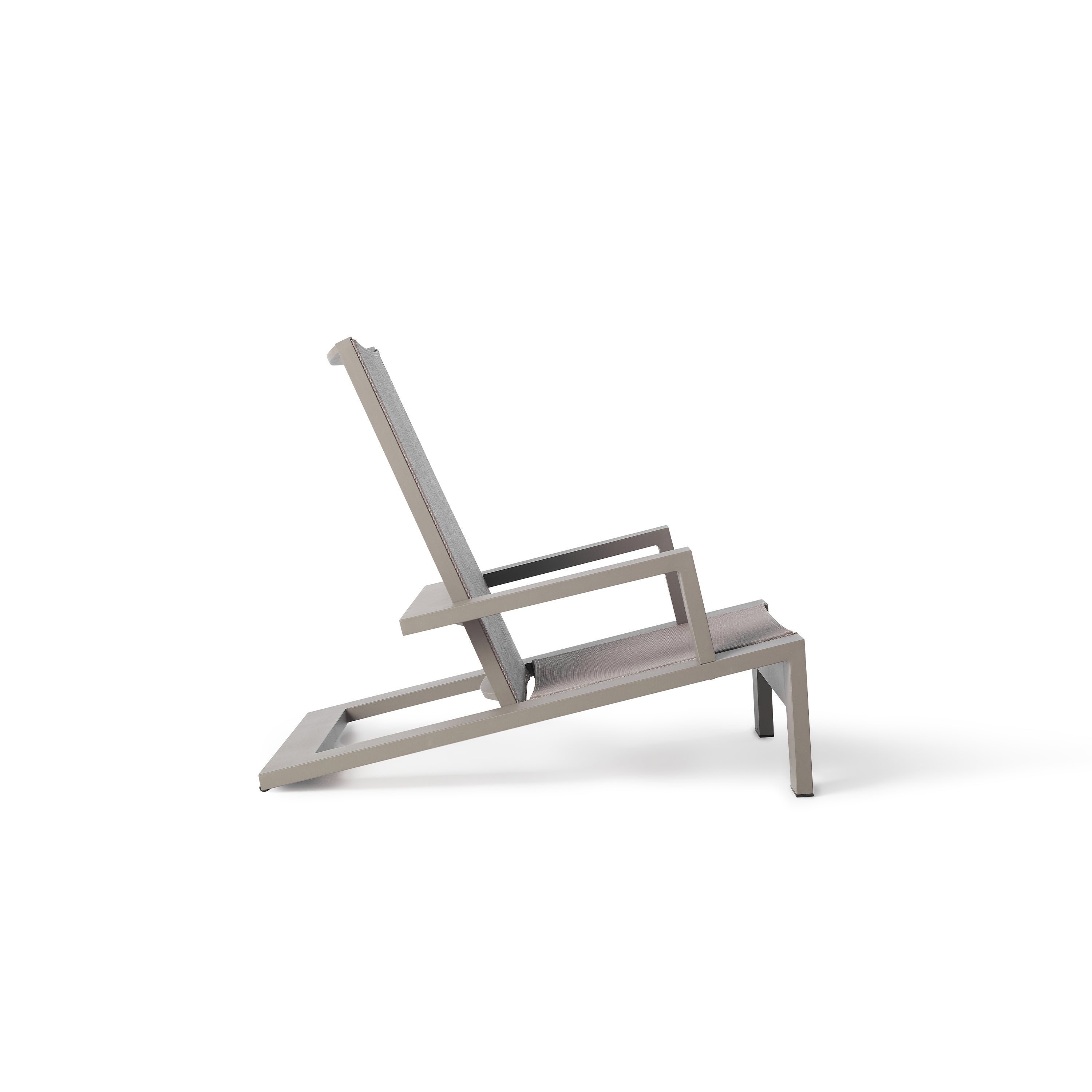 Breeze Adirondack Chair in Quartz Grey Aluminum & Latte Mesh
