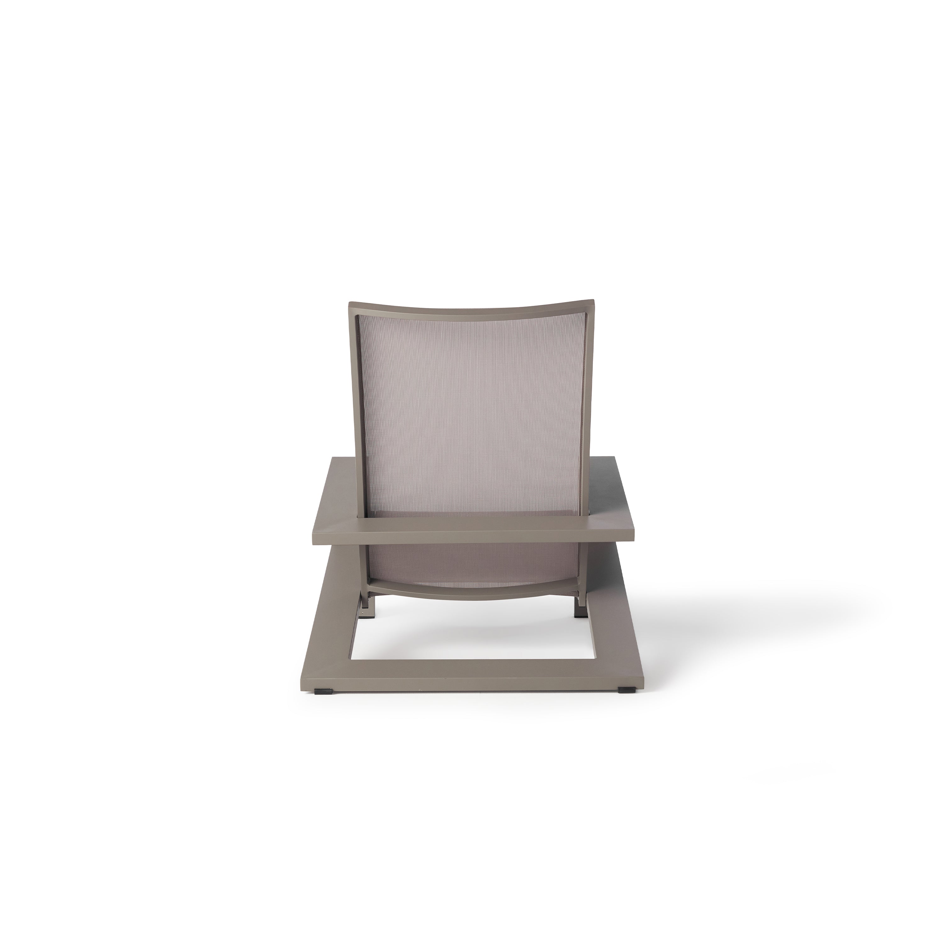 Breeze Adirondack Chair in Quartz Grey Aluminum & Latte Mesh