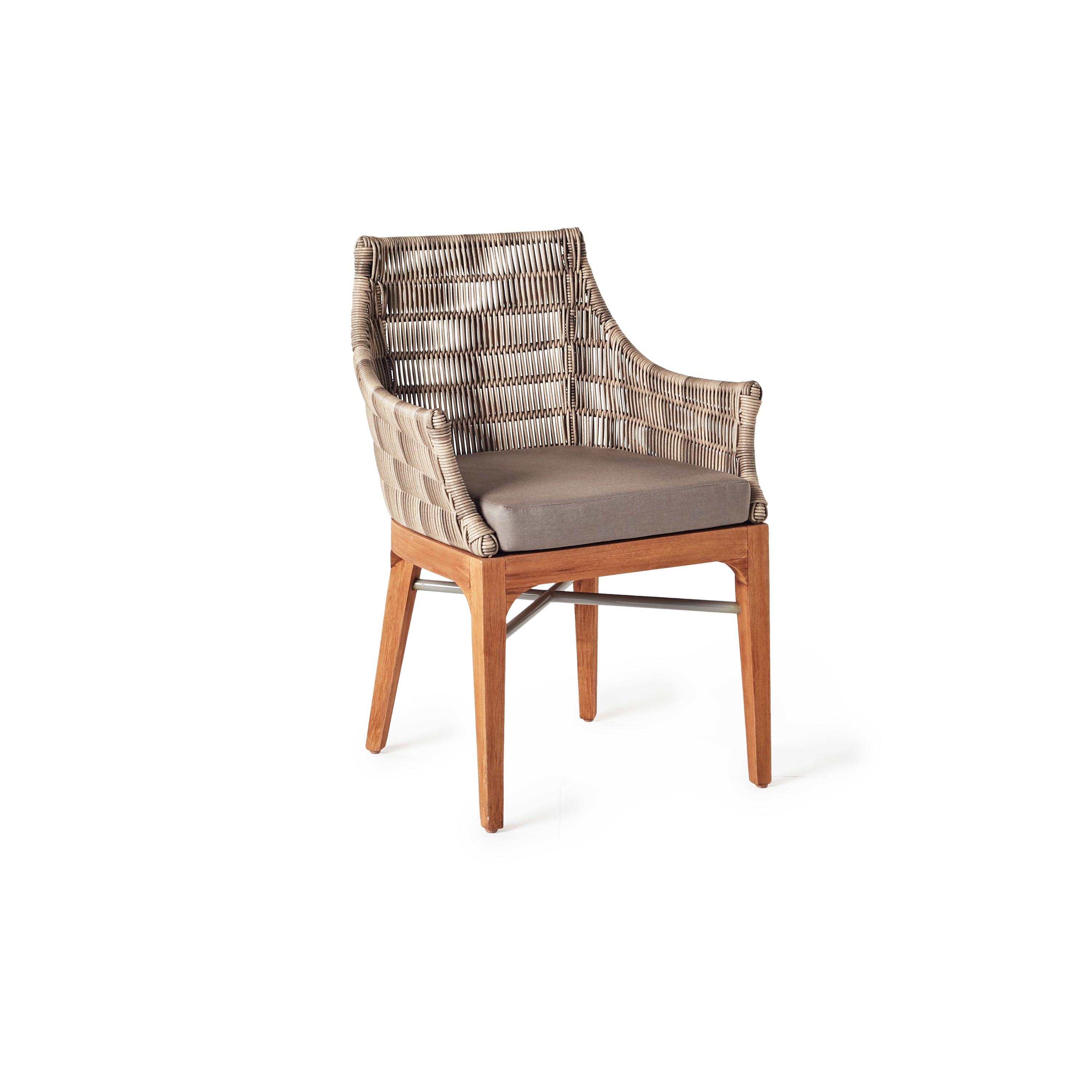 Madera Dining Chair in Teak and All-Weather Wicker