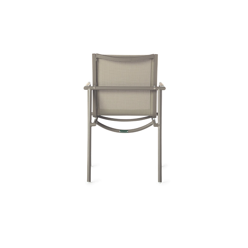 Pasadena Dining Arm Chair in Quartz Grey Aluminum