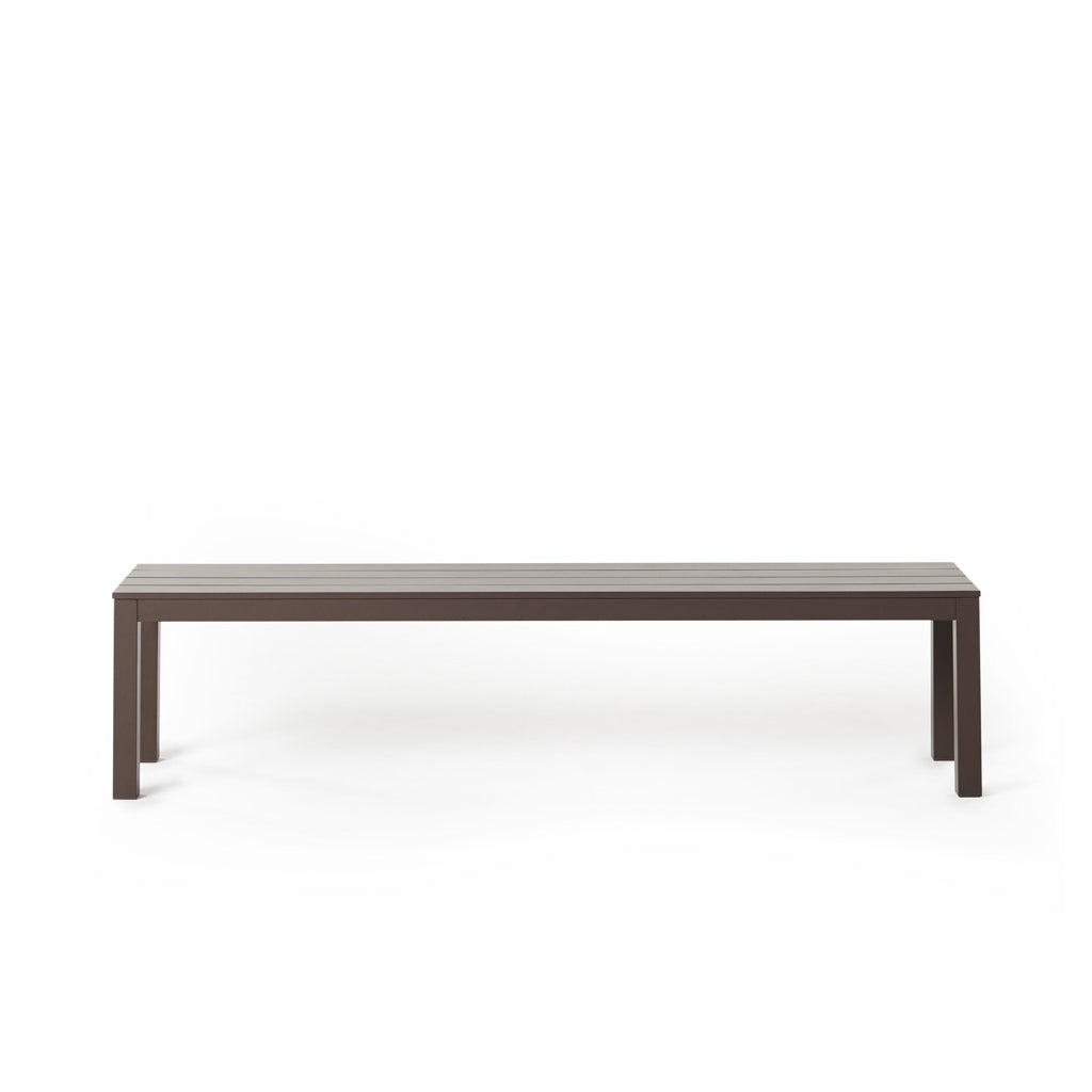 Belvedere Backless Bench in Coffee Aluminum