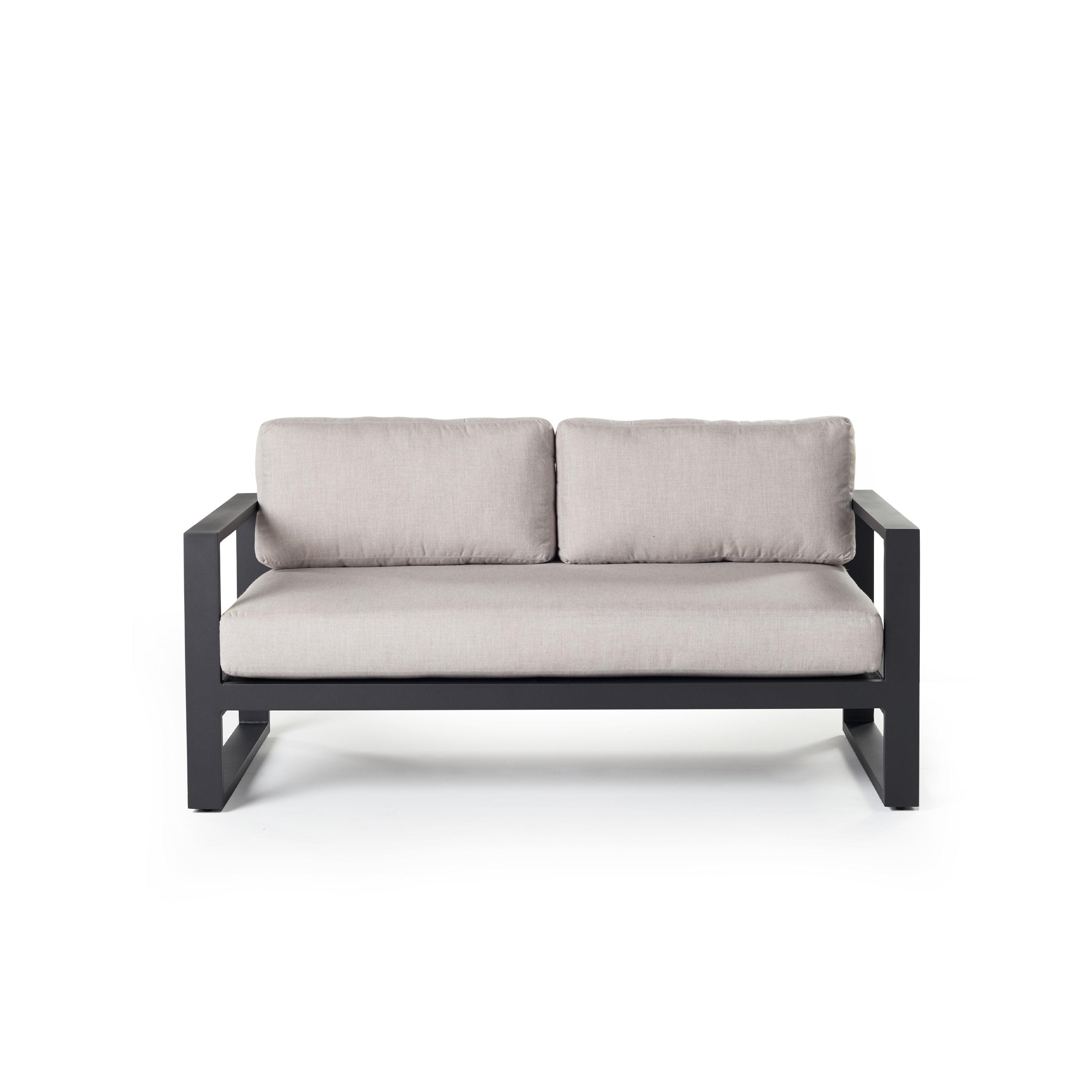 Belvedere Loveseat in Charcoal Aluminum