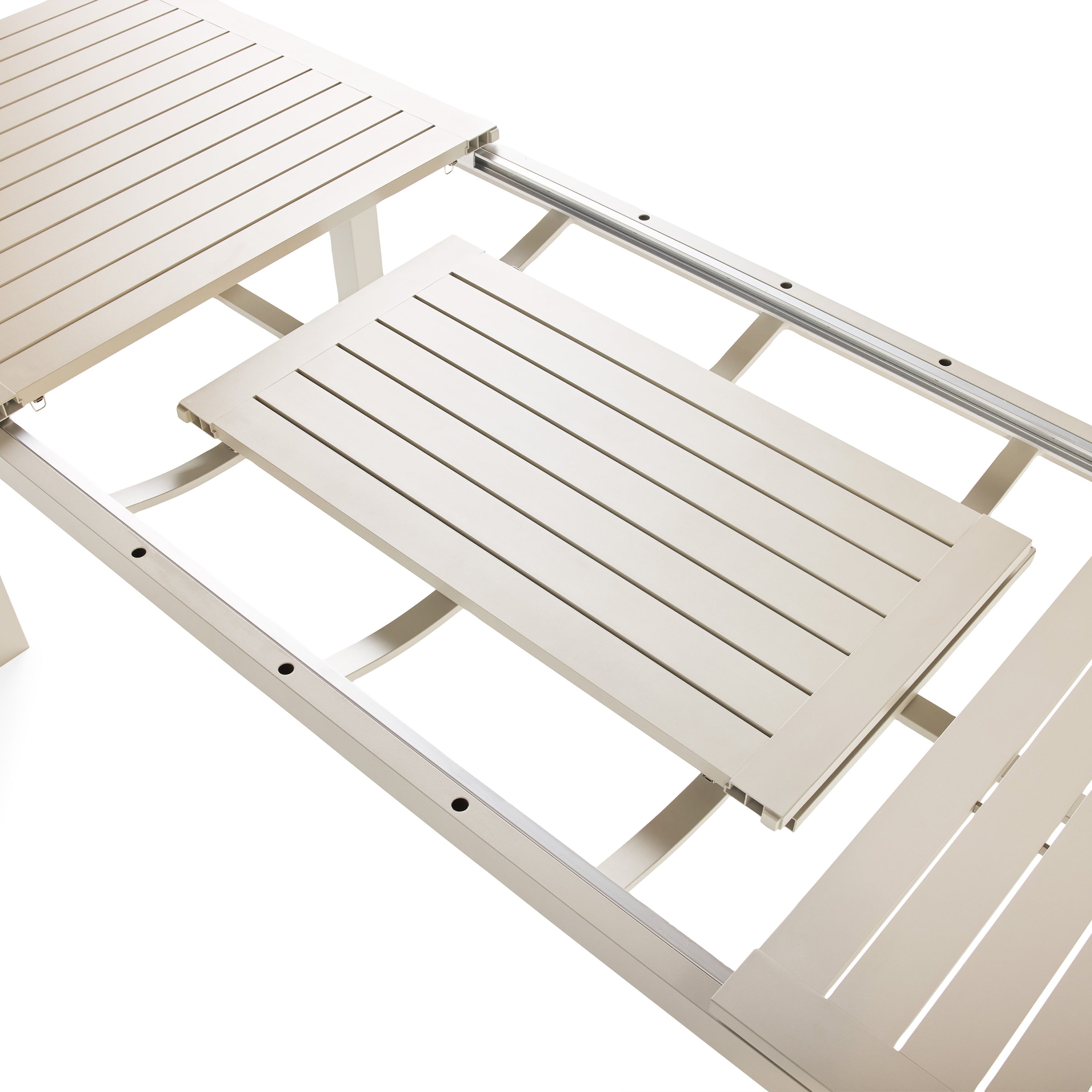 Belvedere 78"-120" Extension Dining Table in Dune Aluminum