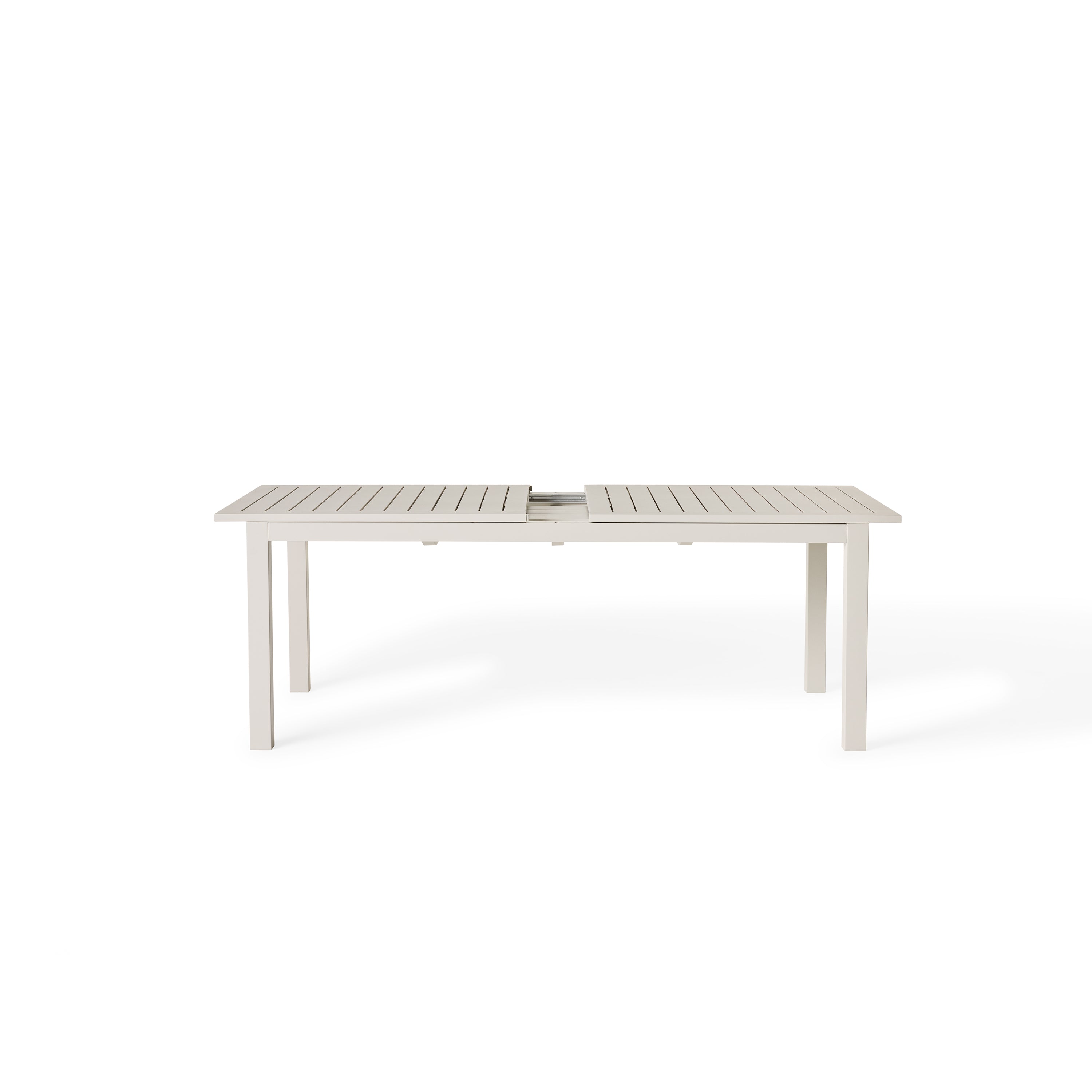 Belvedere 78"-120" Extension Dining Table in Dune Aluminum