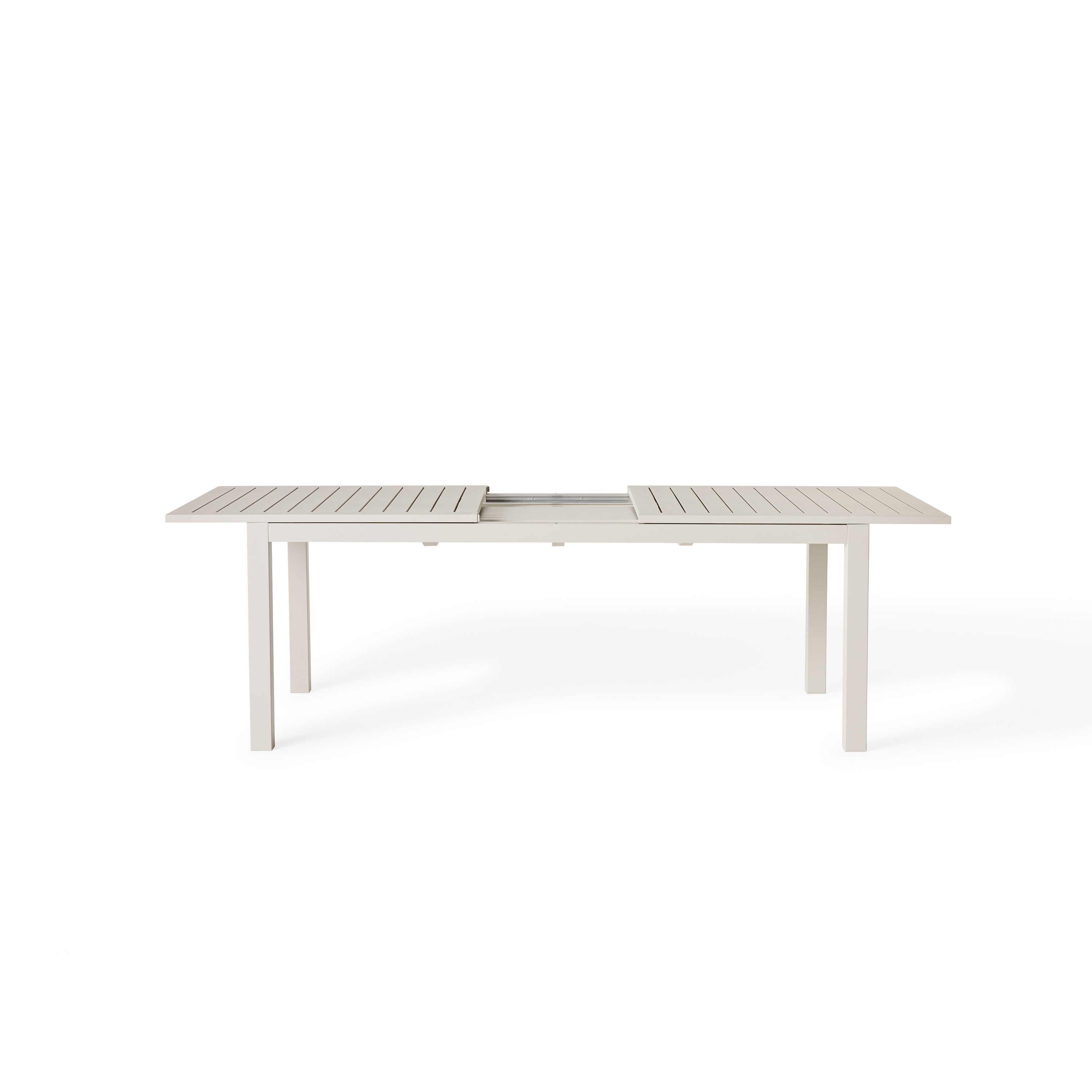 Belvedere 78"-120" Extension Dining Table in Dune Aluminum