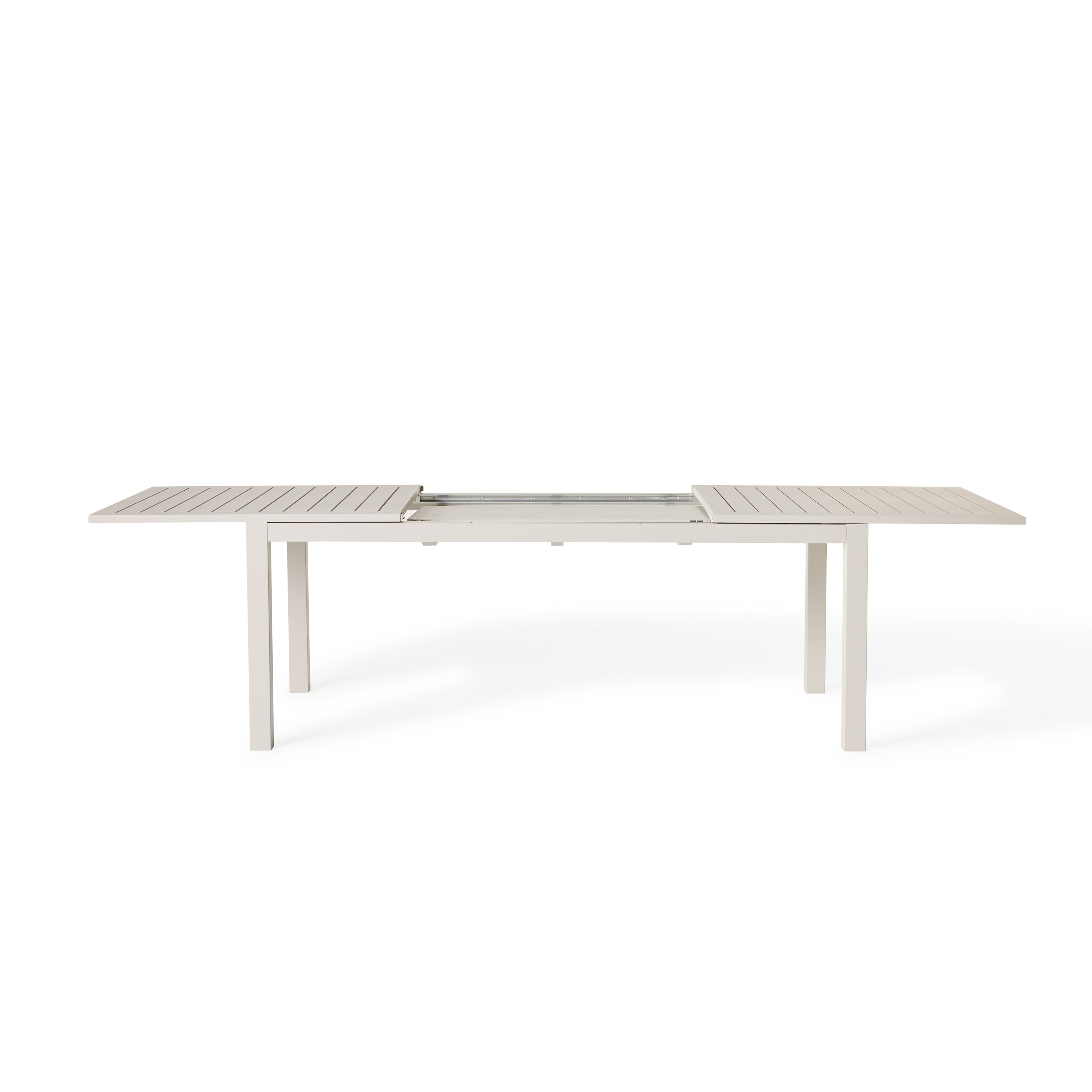 Belvedere 78"-120" Extension Dining Table in Dune Aluminum