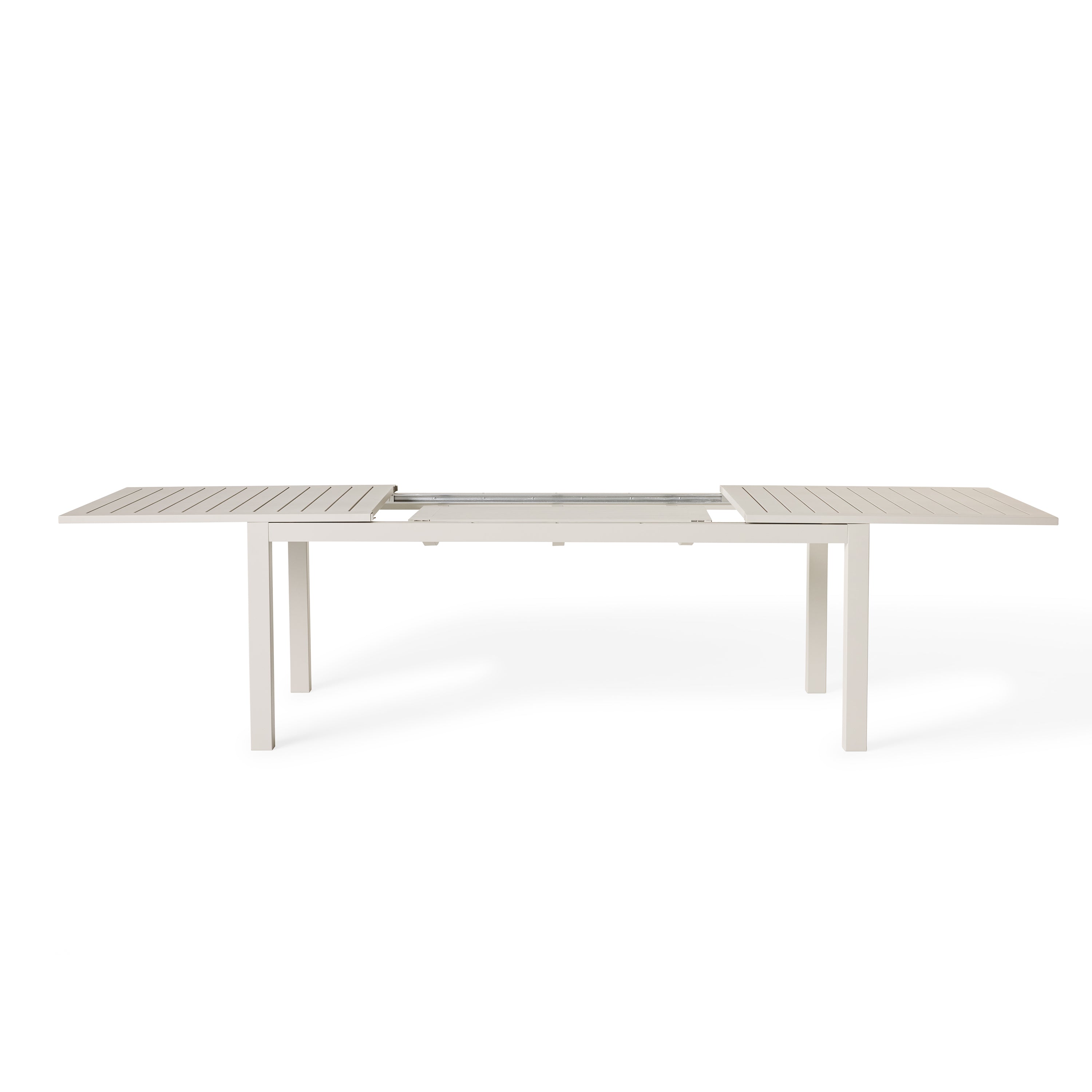 Belvedere 78"-120" Extension Dining Table in Dune Aluminum