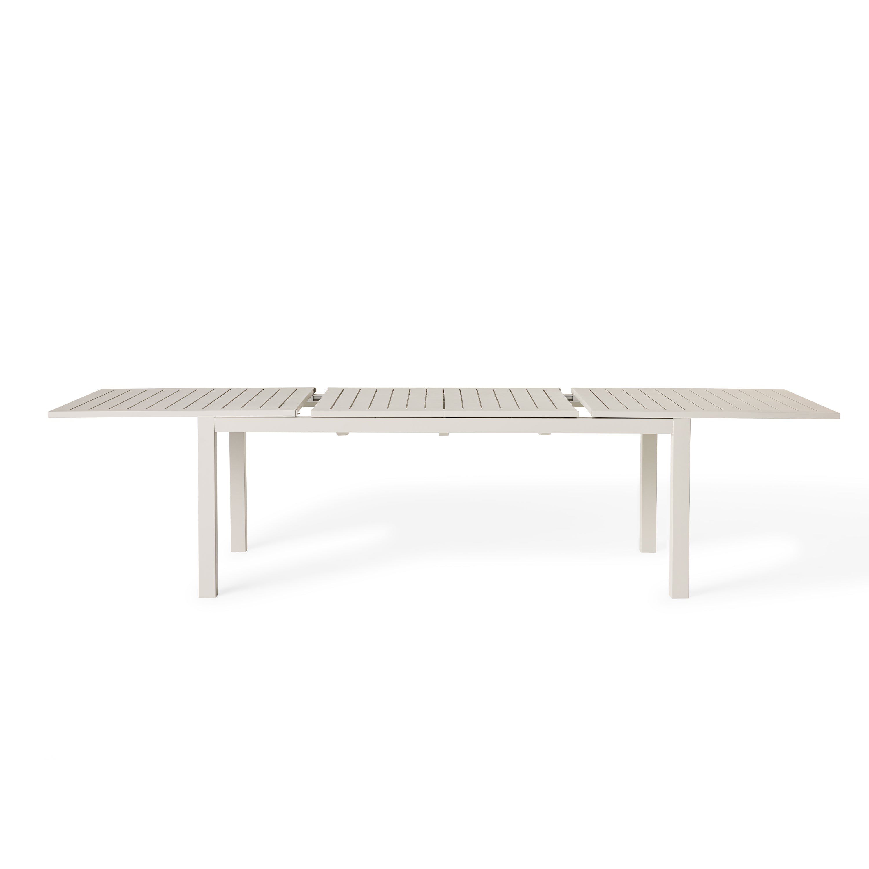 Belvedere 78"-120" Extension Dining Table in Dune Aluminum