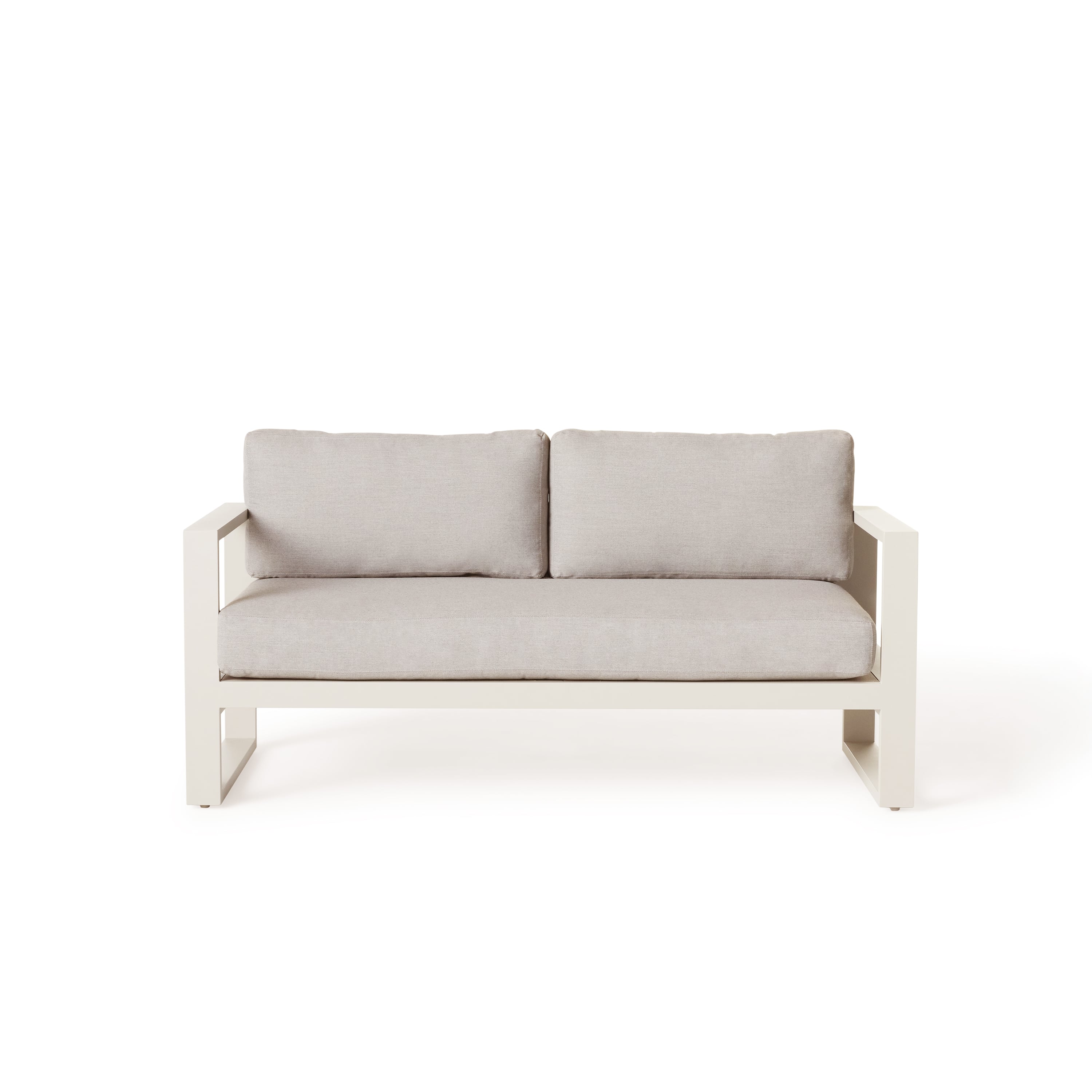 Belvedere Loveseat in Dune Aluminum