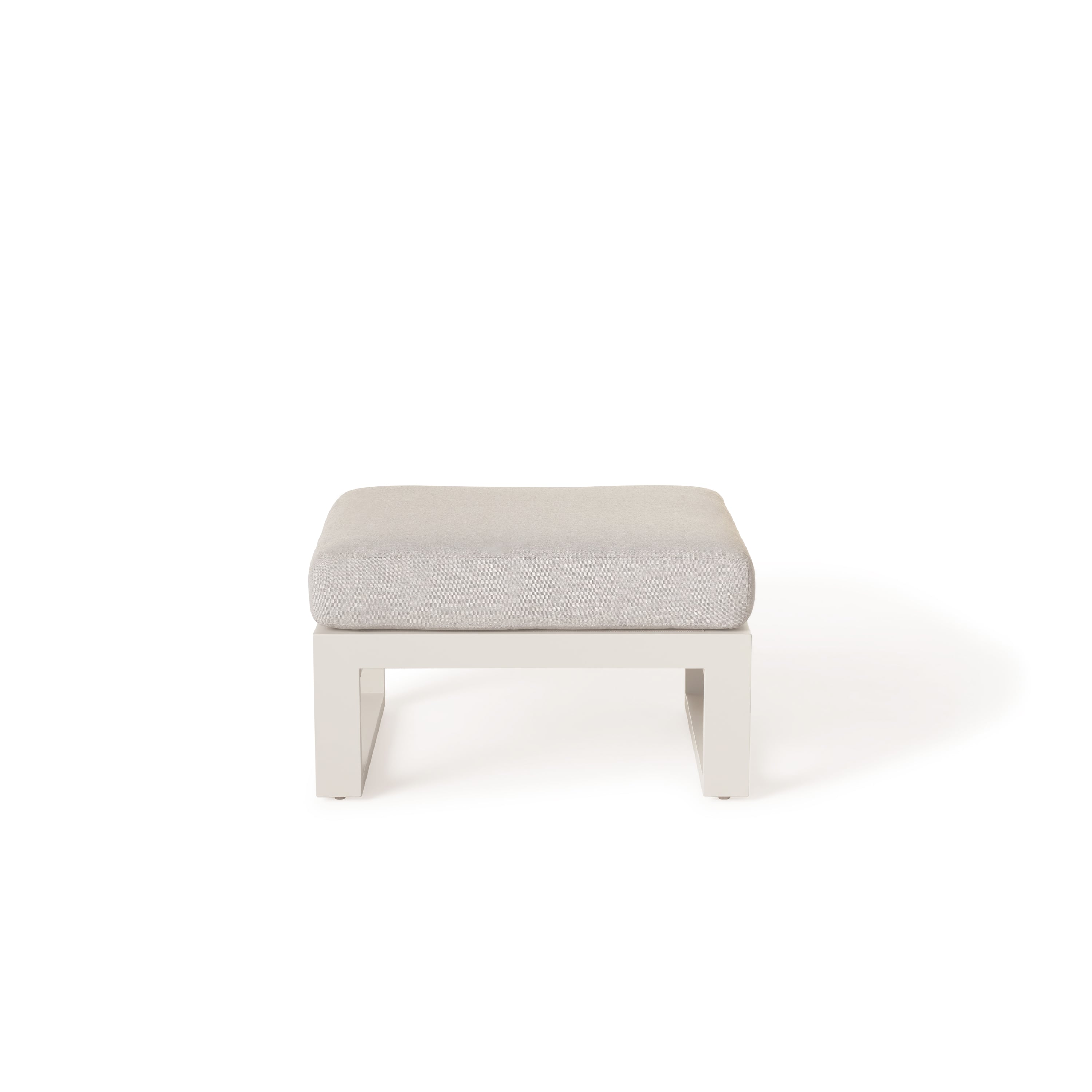 Belvedere Ottoman in Dune Aluminum