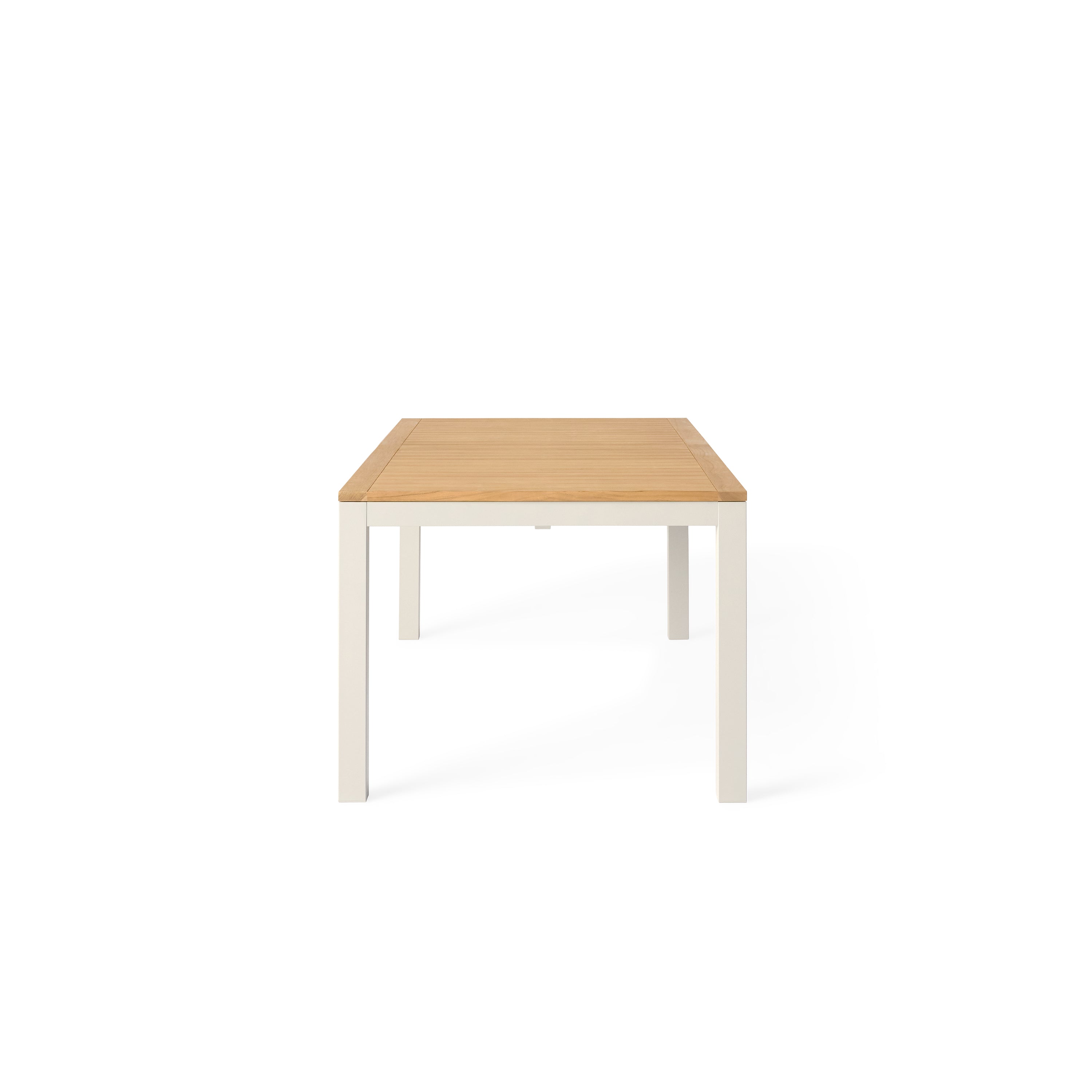 Belvedere 78"-120" Extension Dining Table in Teak and Dune Aluminum
