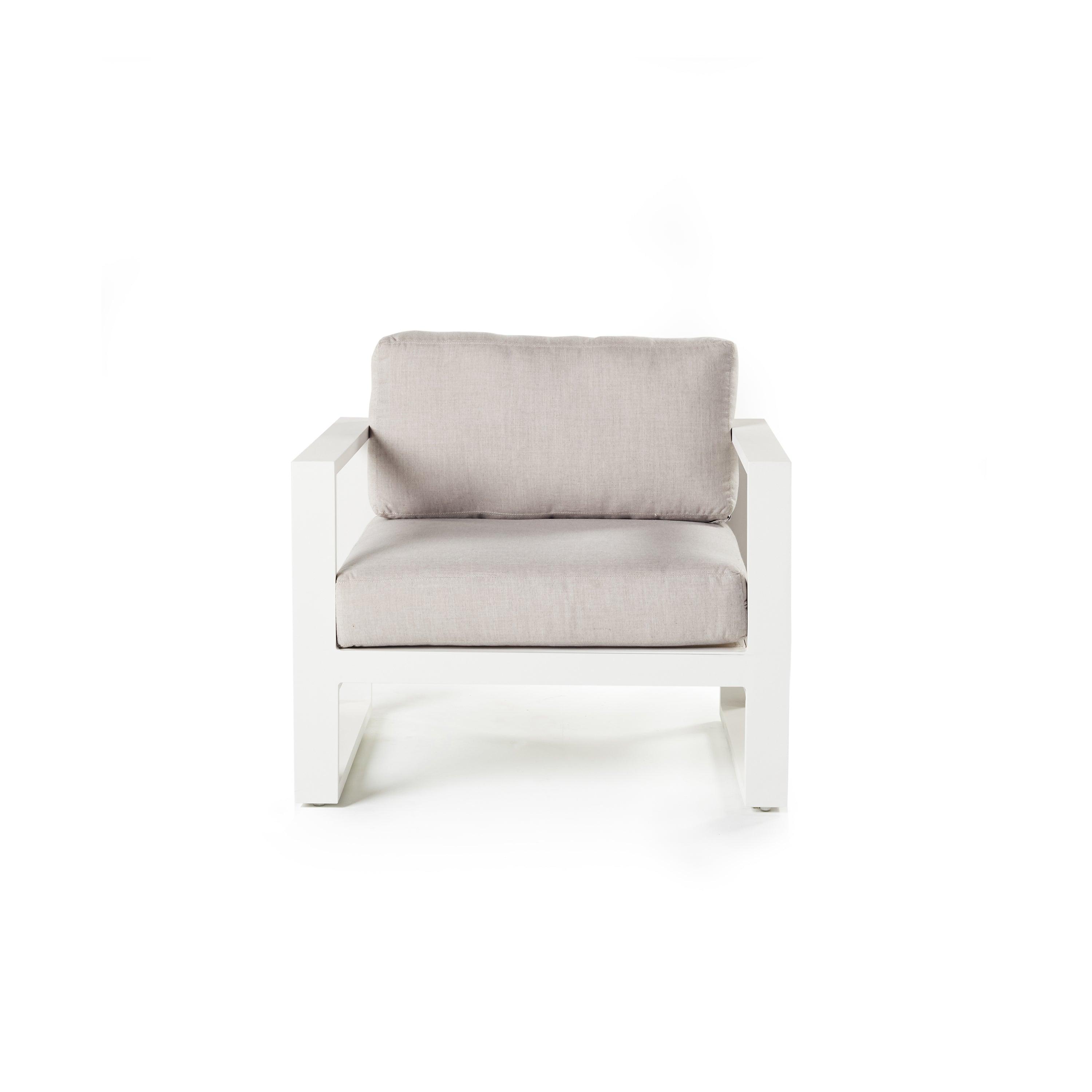Belvedere Lounge Chair in White Aluminum