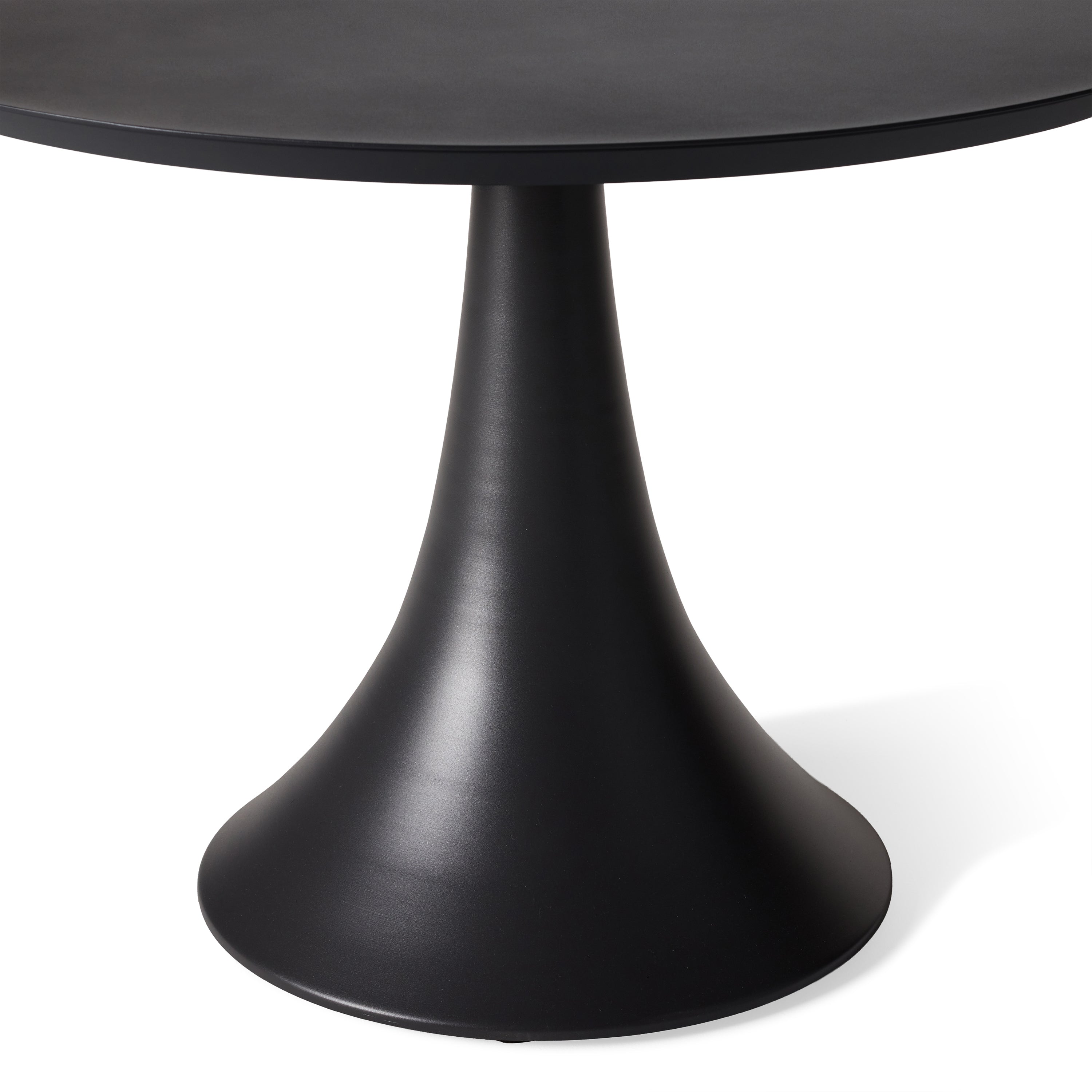 Bodega 43" Round Dining Table in Charcoal Aluminum