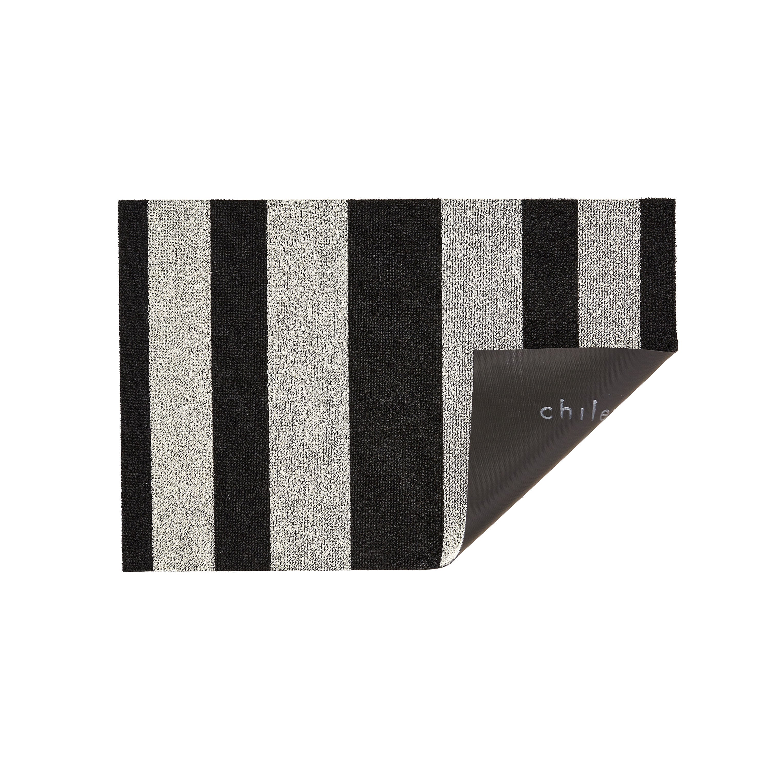 Bold Stripe Shag Rug in Black/White