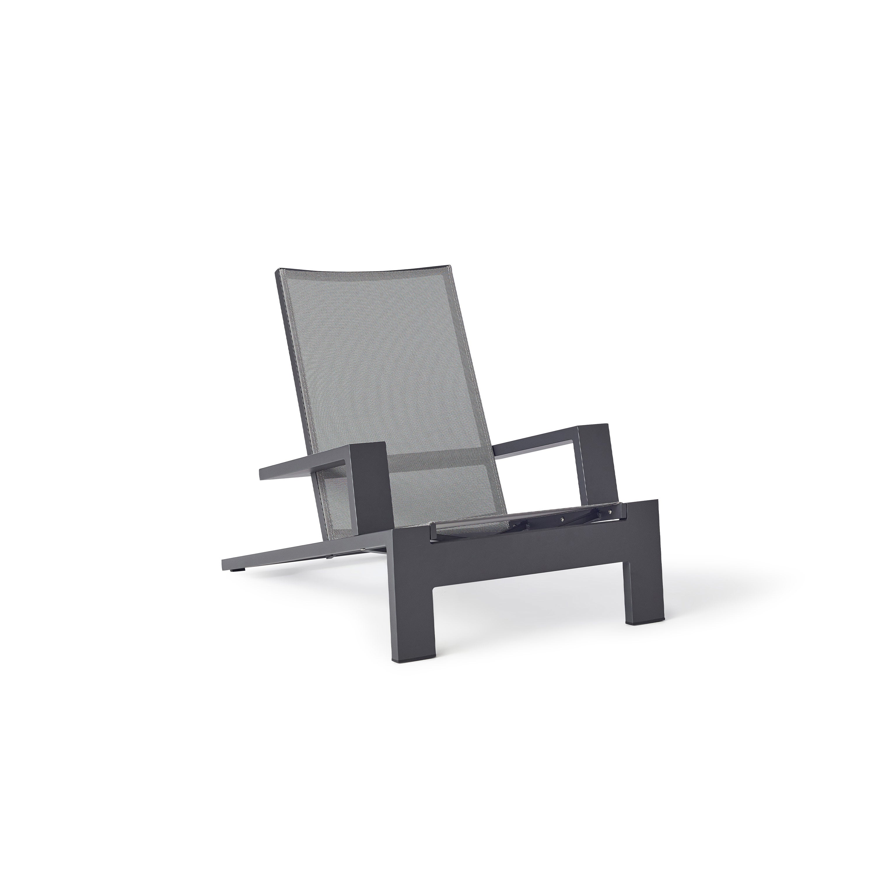 Breeze Adirondack Chair in Charcoal Aluminum & Silver Mesh