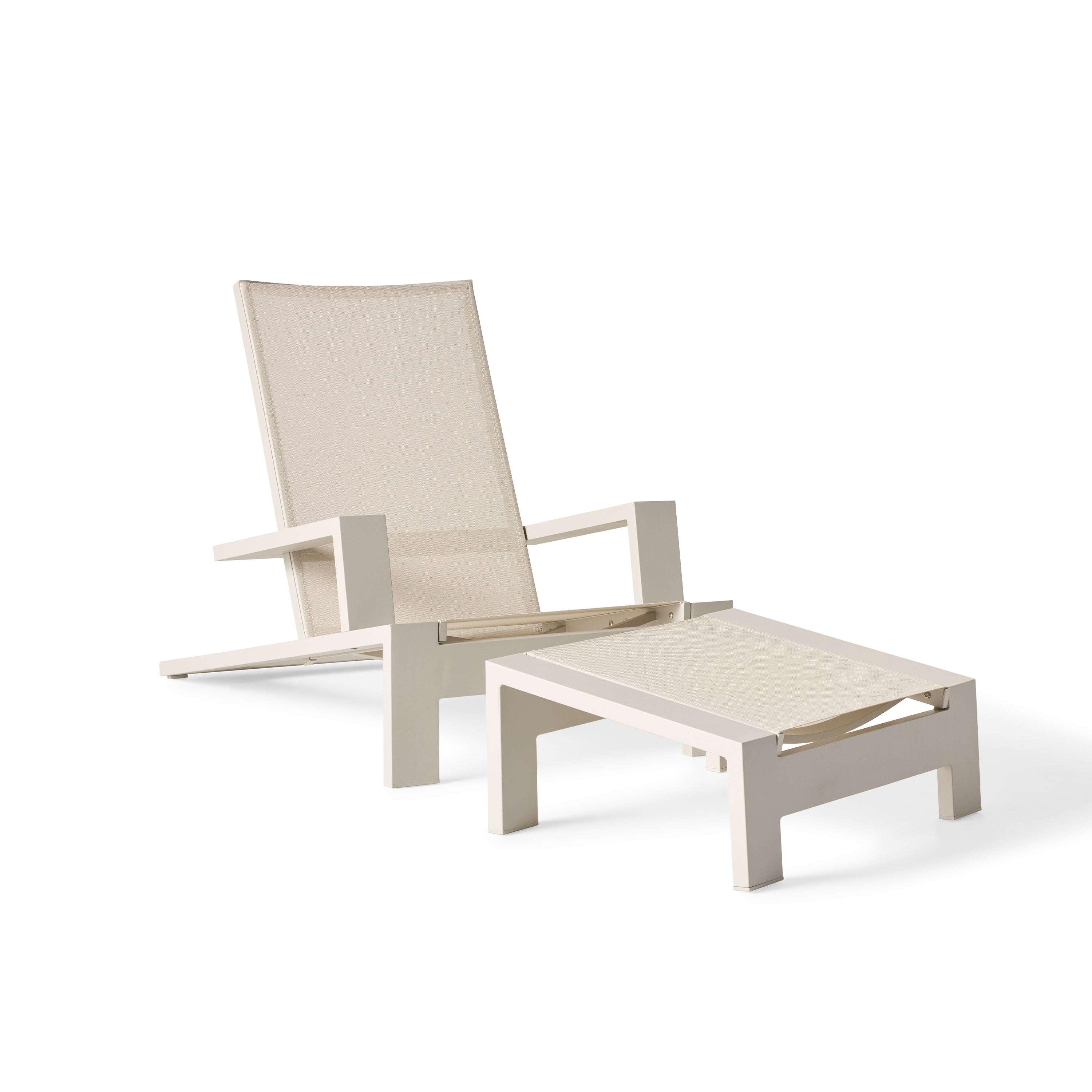 Breeze Adirondack Chair in Dune Aluminum & Beige Mesh