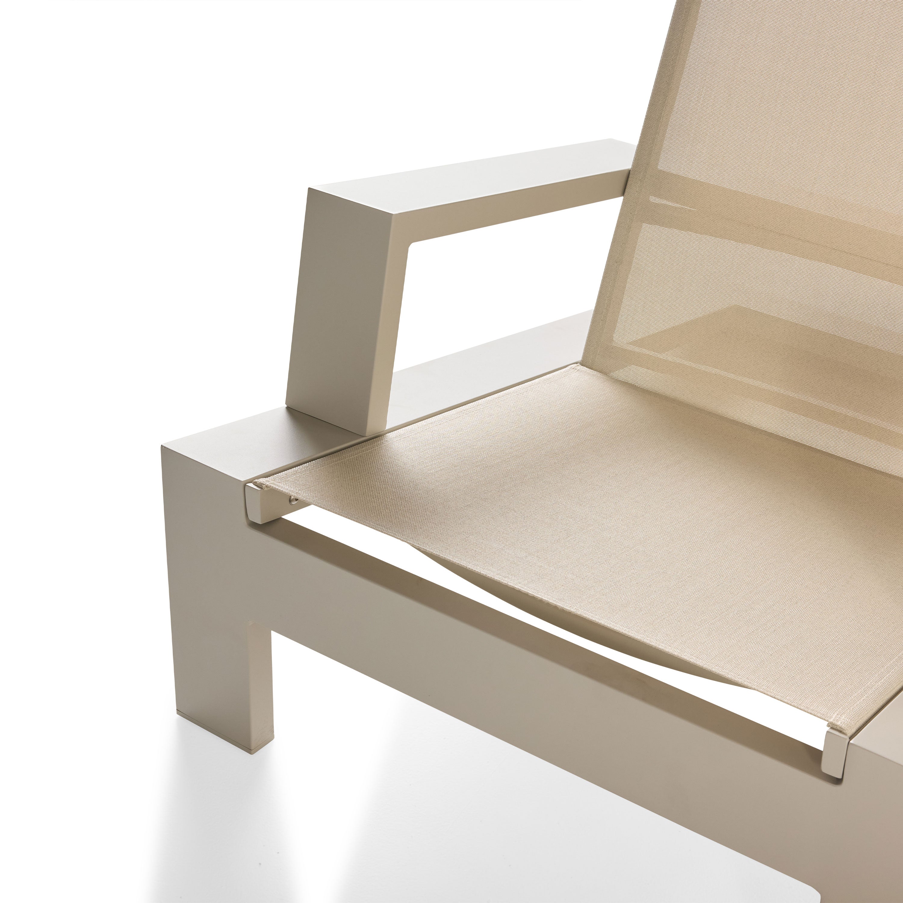 Breeze Adirondack Chair in Dune Aluminum & Beige Mesh