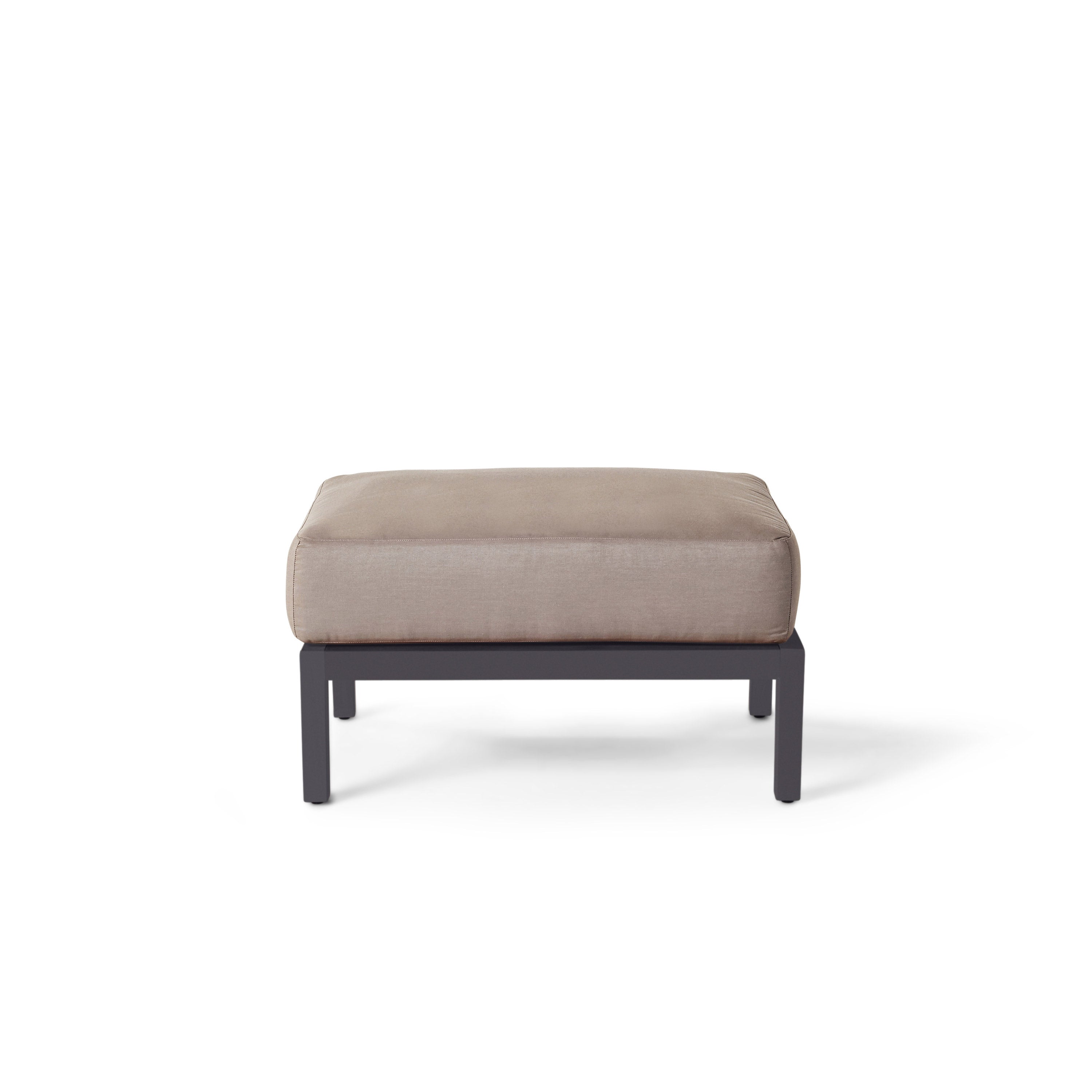 Cavallo Ottoman in Charcoal Aluminum
