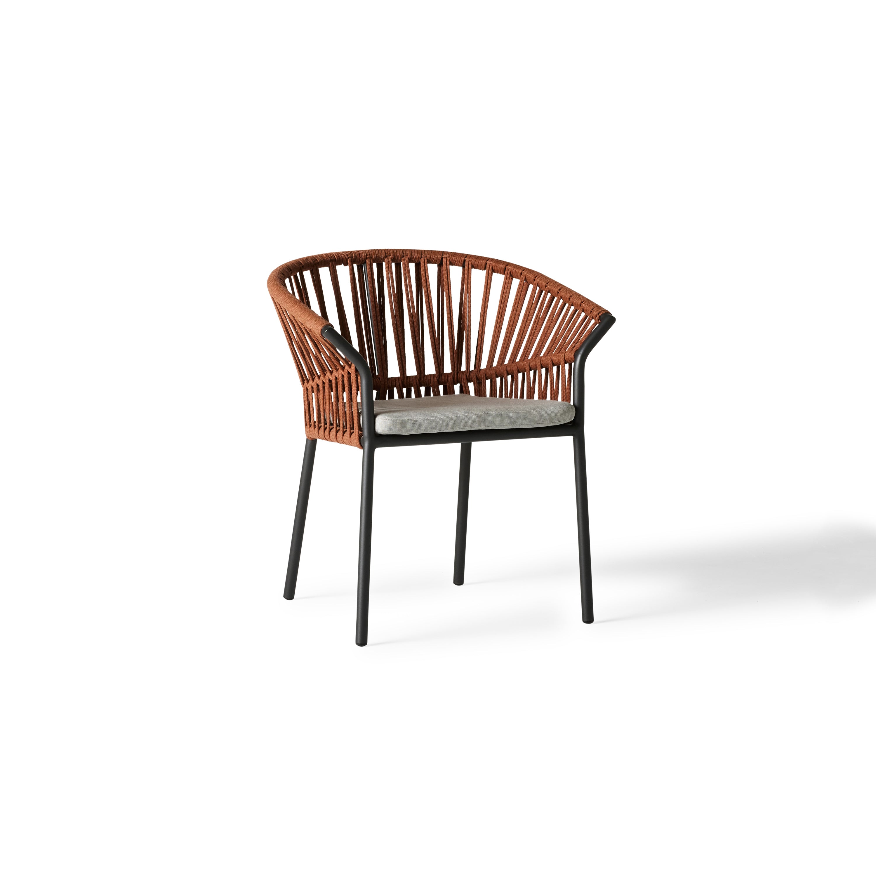 Del Mar Dining Chair in Charcoal / Rust