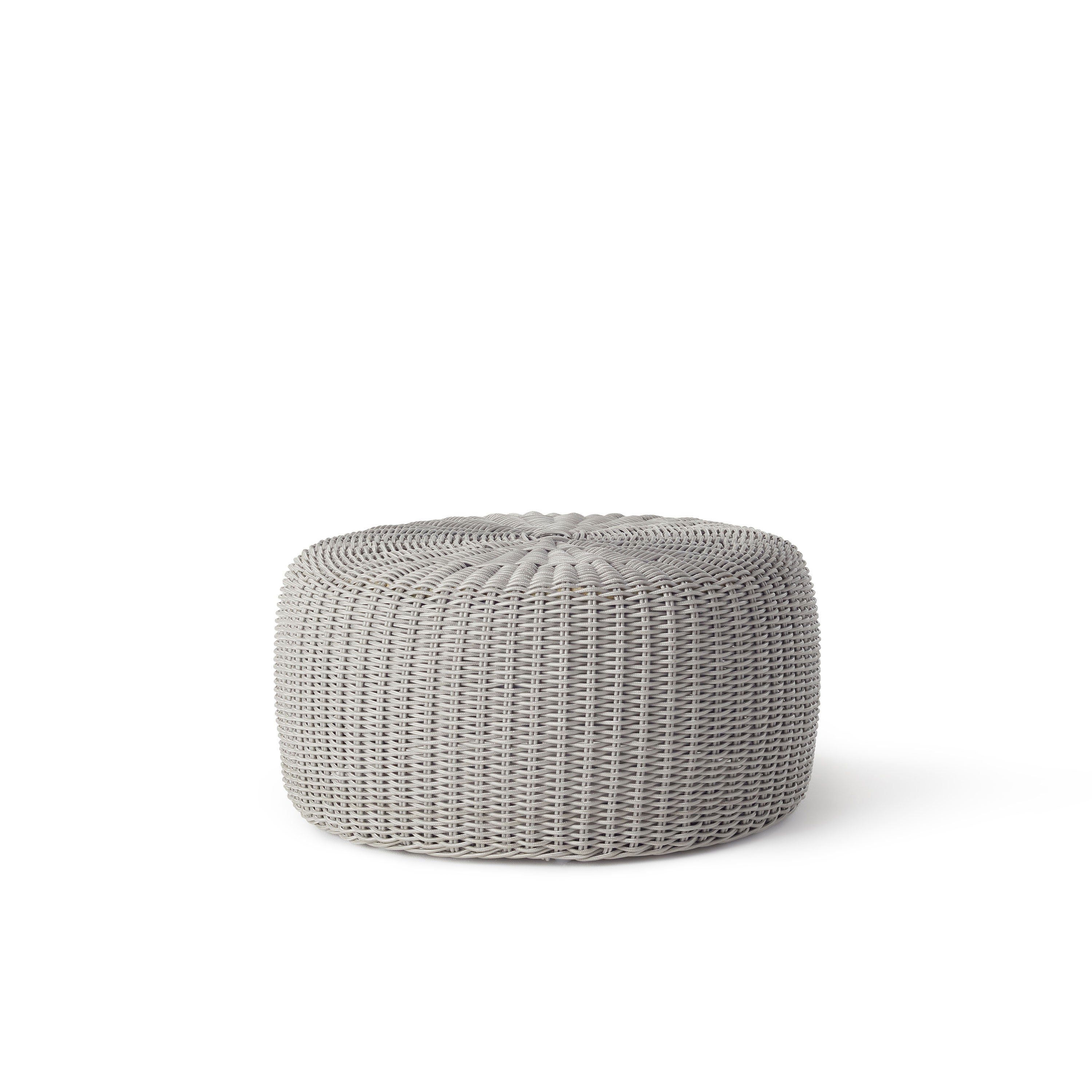 Barrel Woven Pouf in Light Grey (Large)