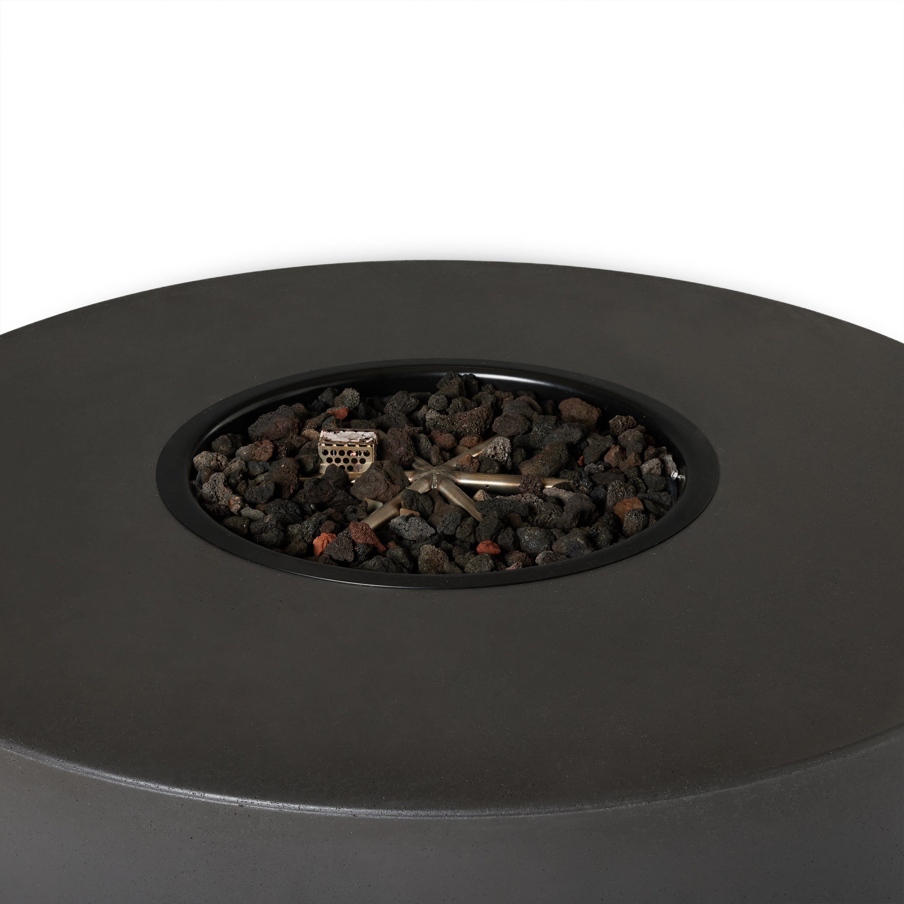Legend Round Fire Table in Black Lava (Propane)