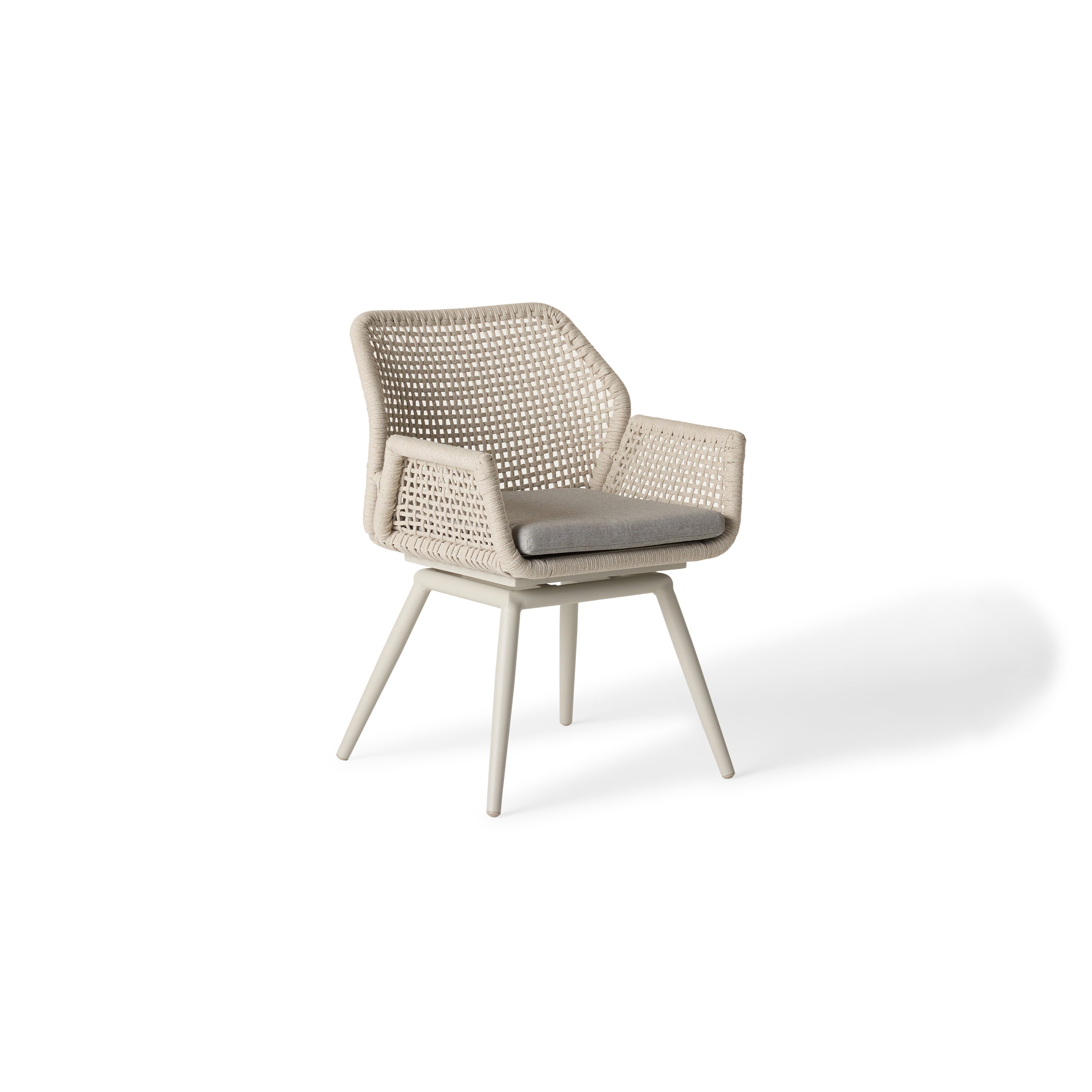Montecito Swivel Dining Chair in Dune Aluminum