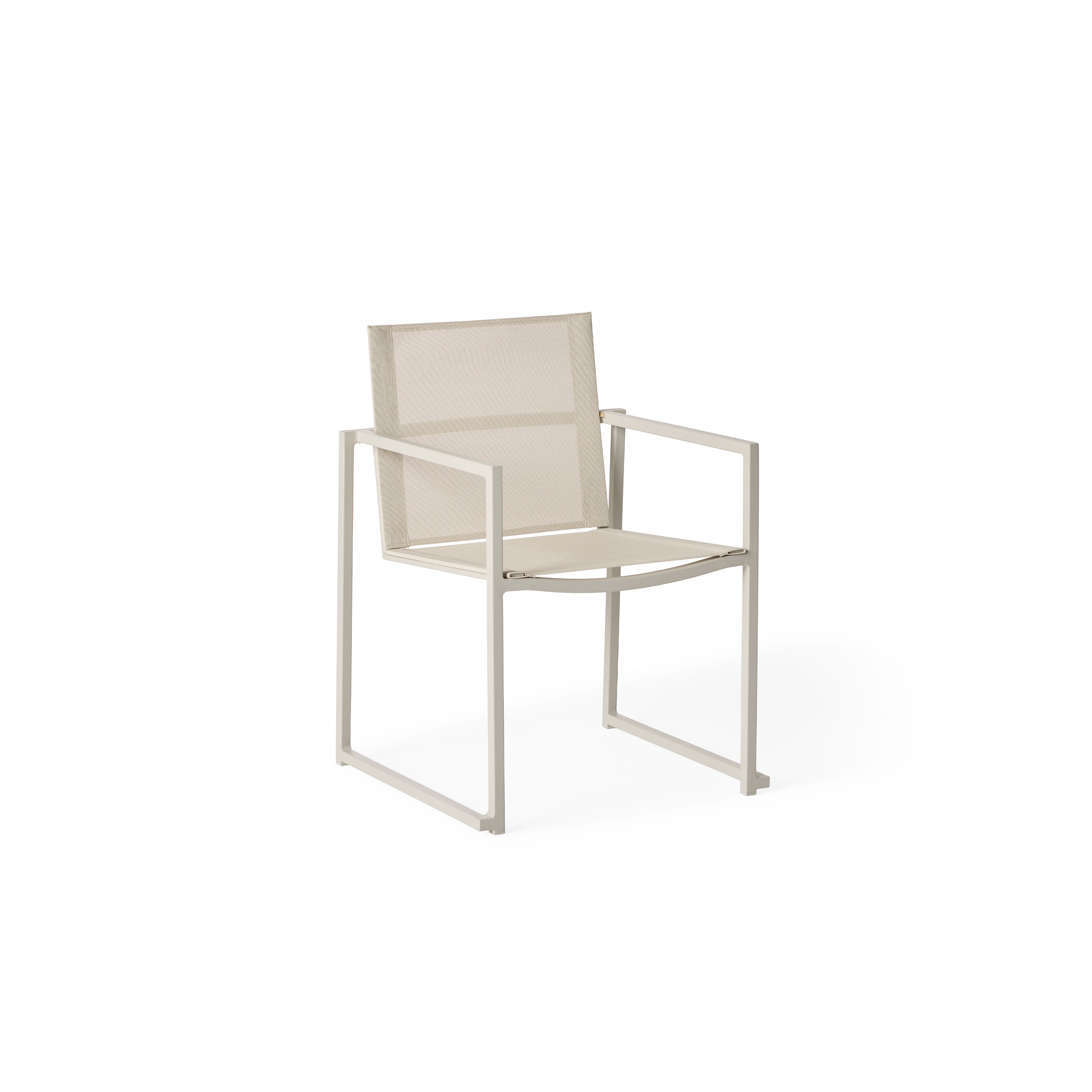 Santa Monica Dining Arm Chair in Dune Aluminum