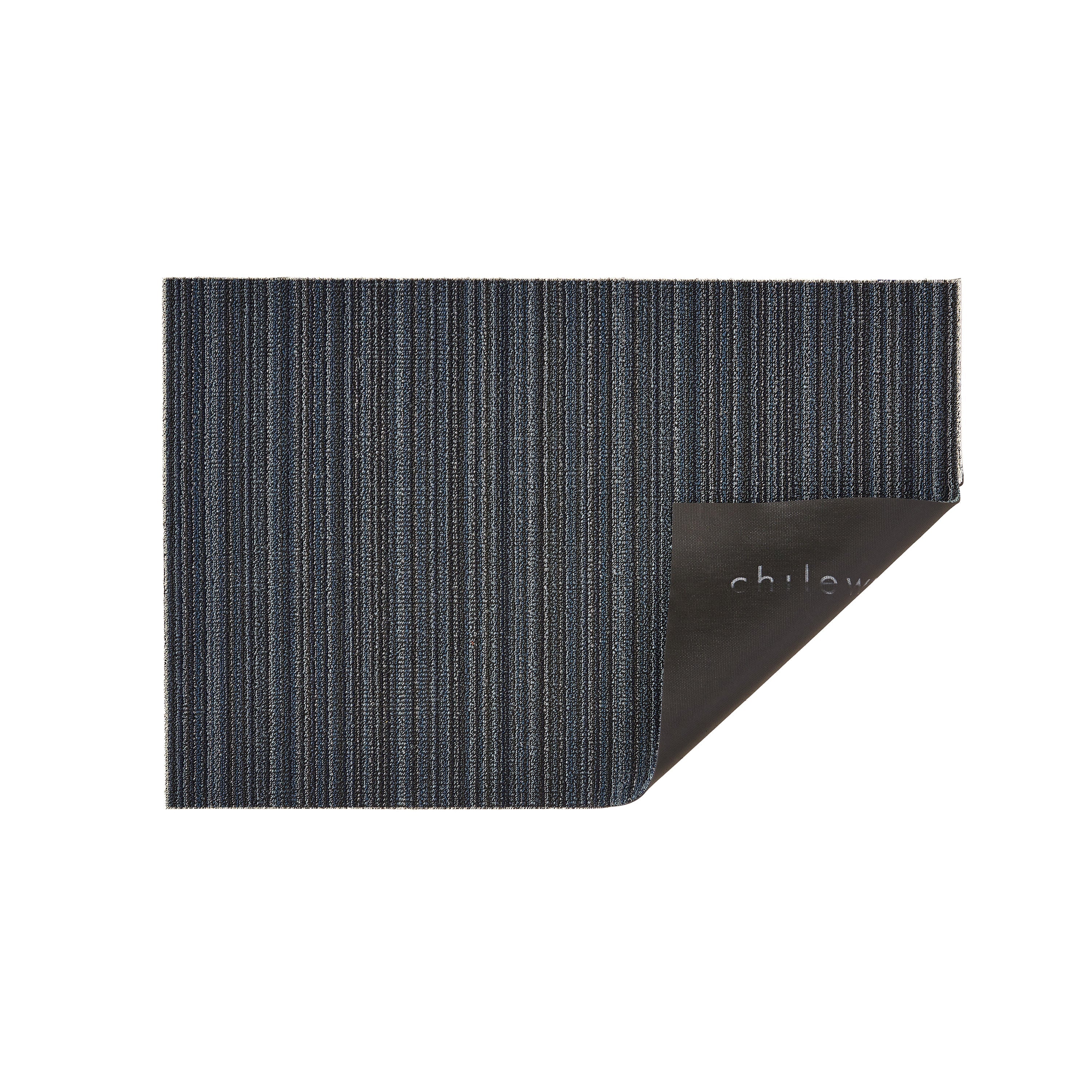 Skinny Stripe Shag Rug in Blue