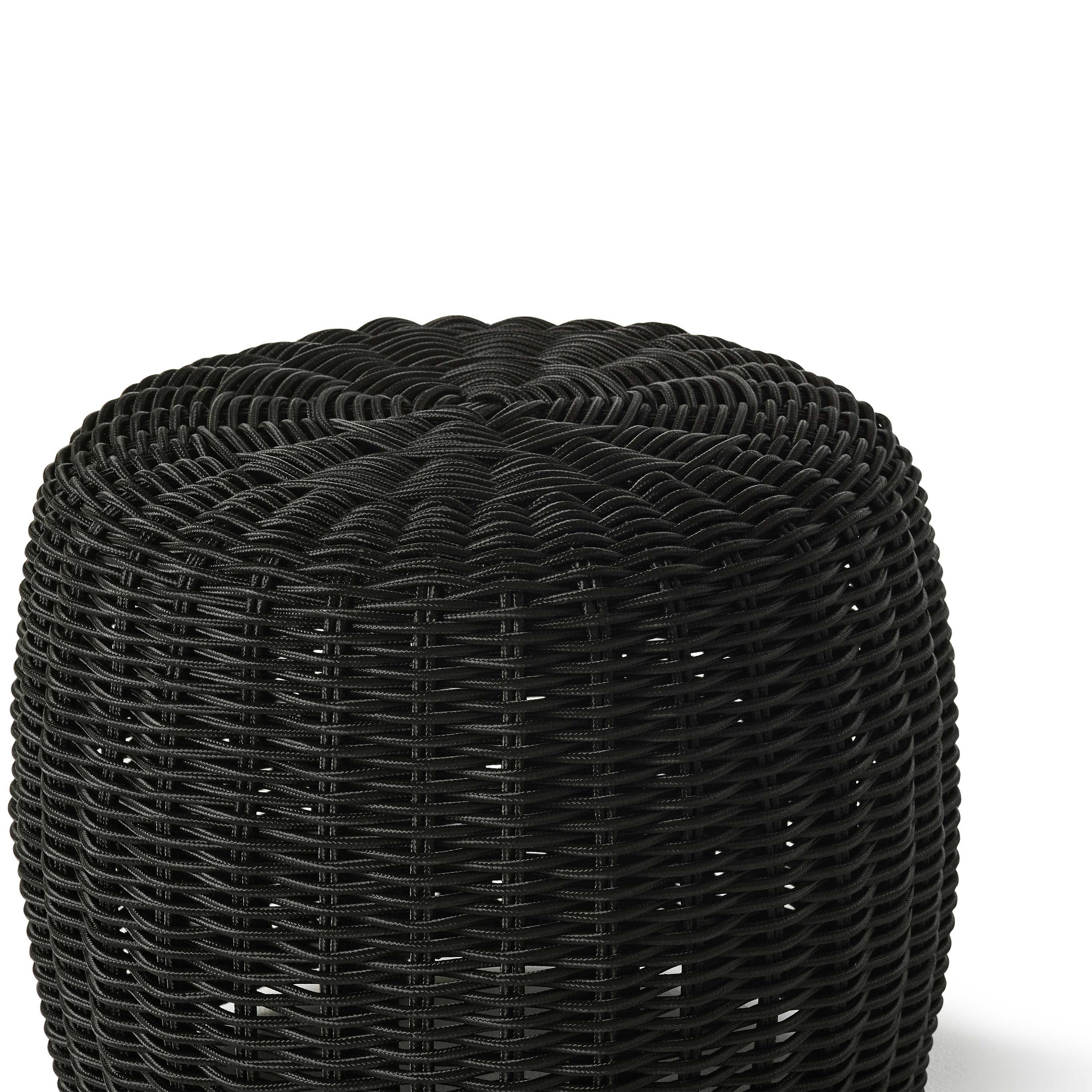 Barrel Woven Pouf in Charcoal (Small)