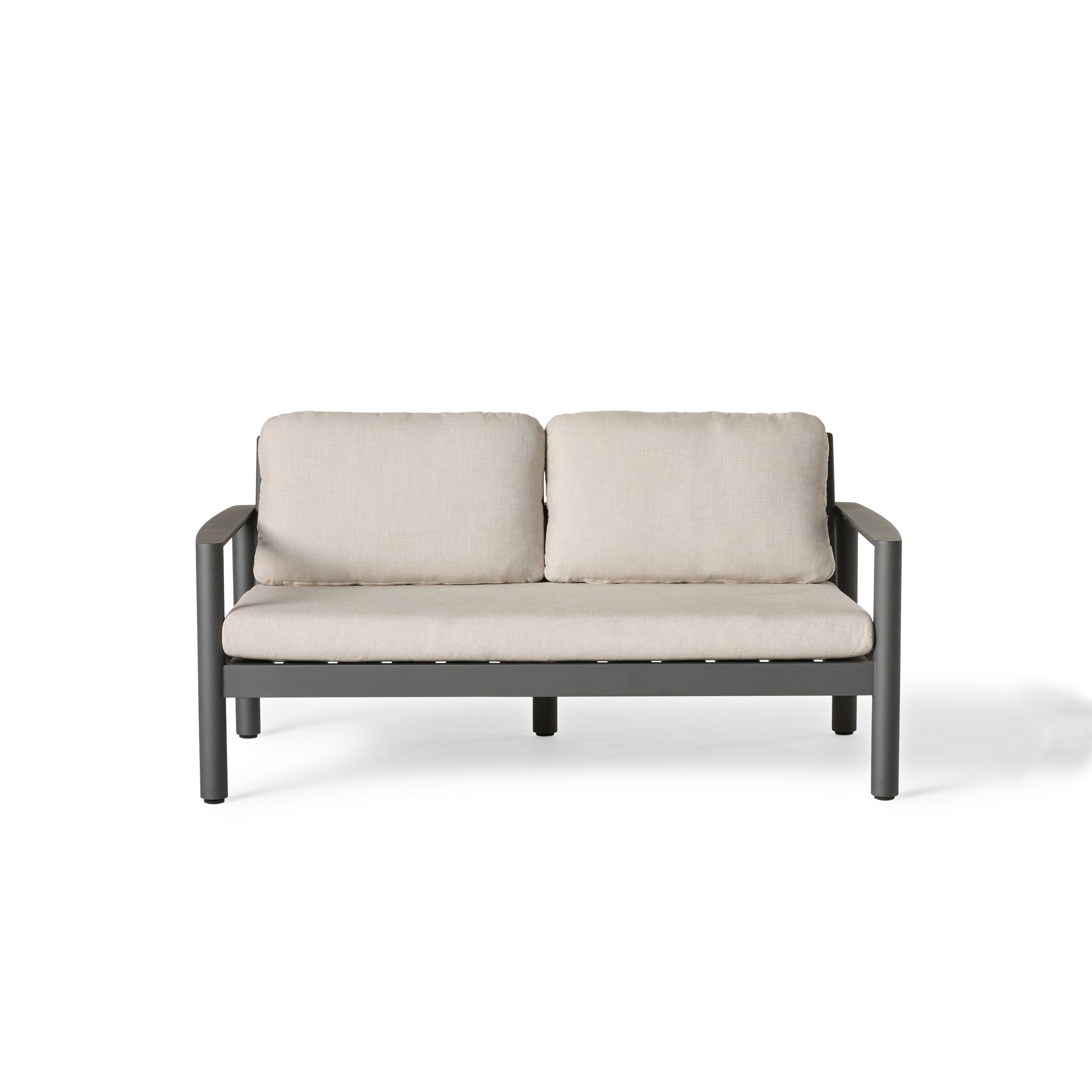 Stinson Loveseat in Charcoal Aluminum