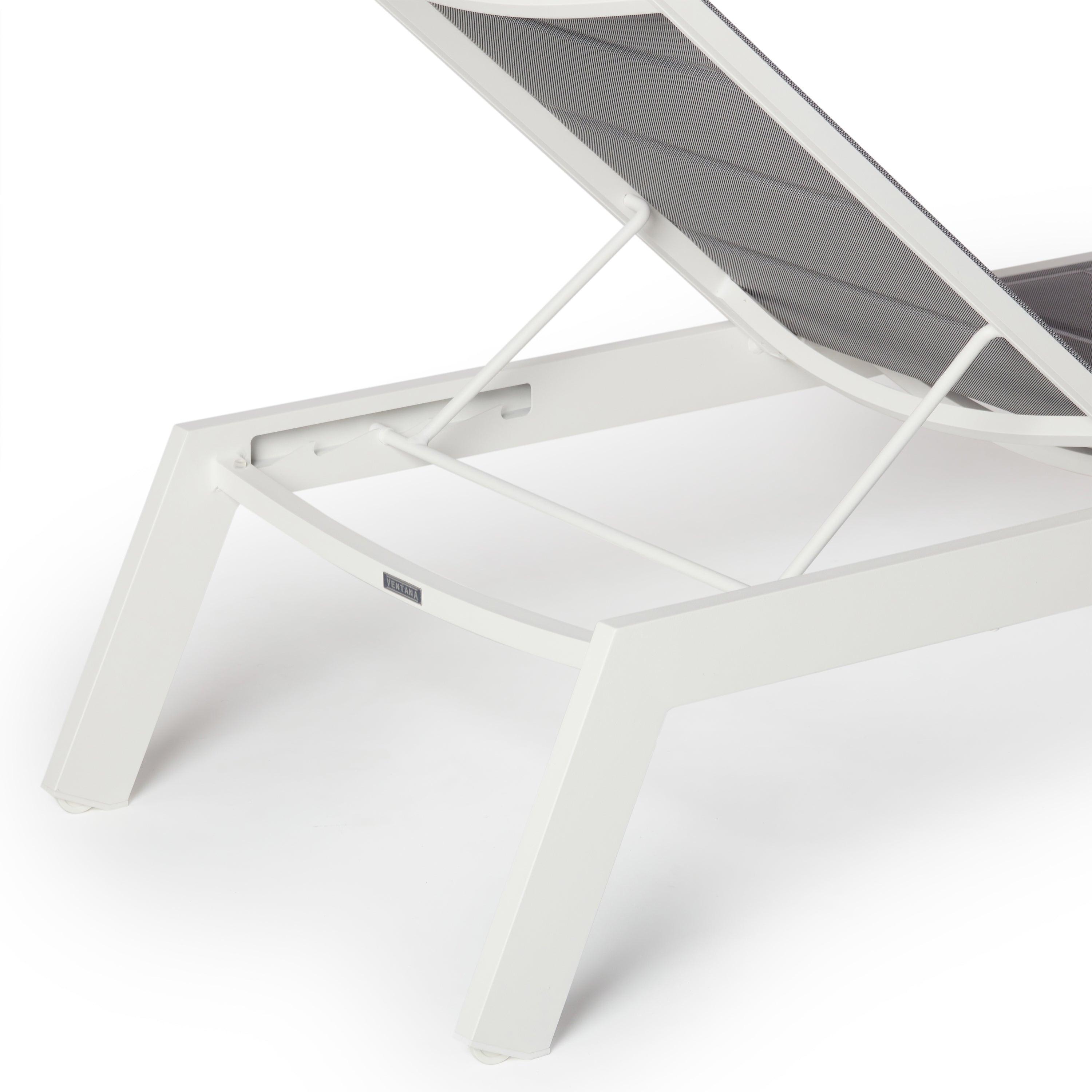 Tiburon Chaise with Padded Sling in White Aluminum