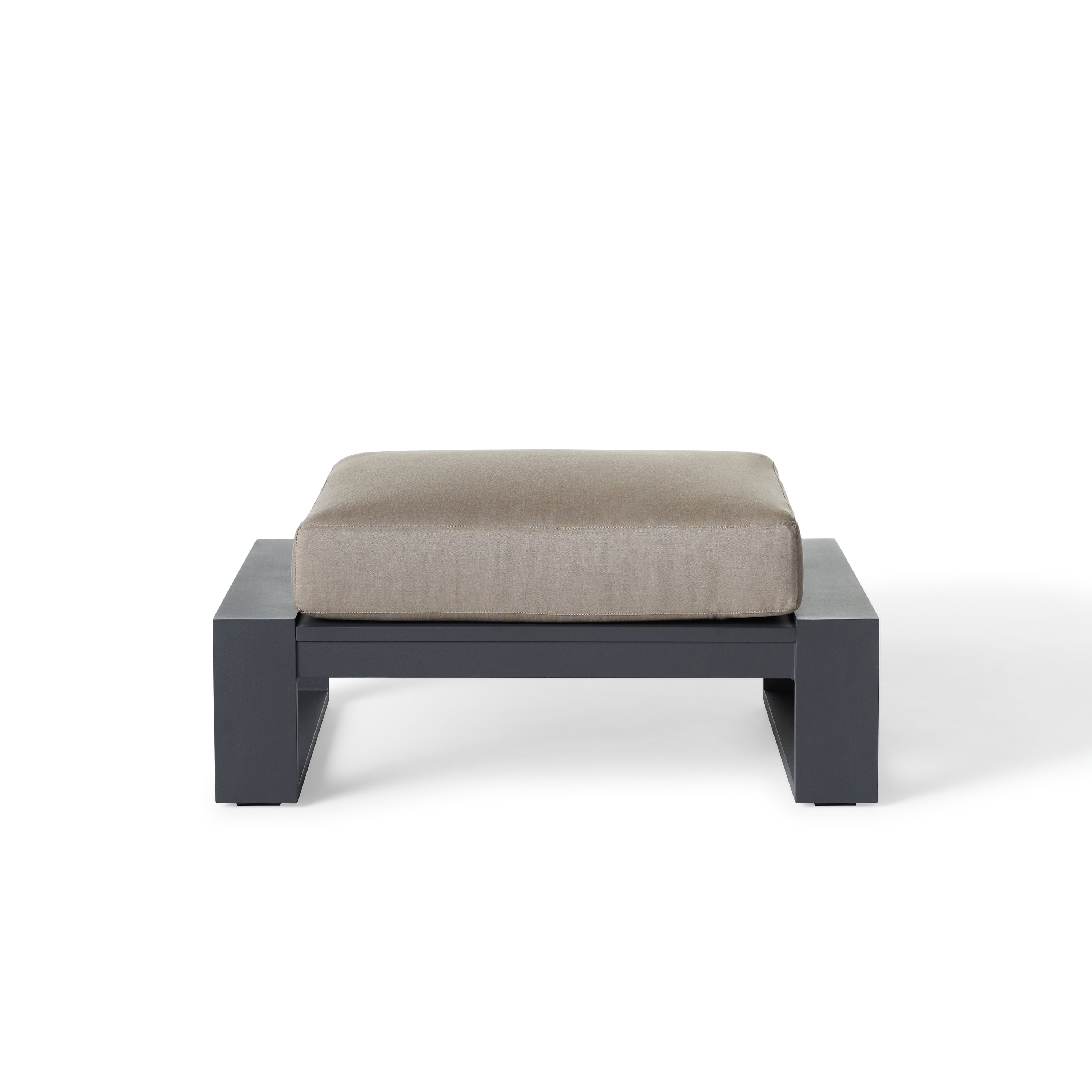 Nicasio Ottoman in Charcoal Aluminum