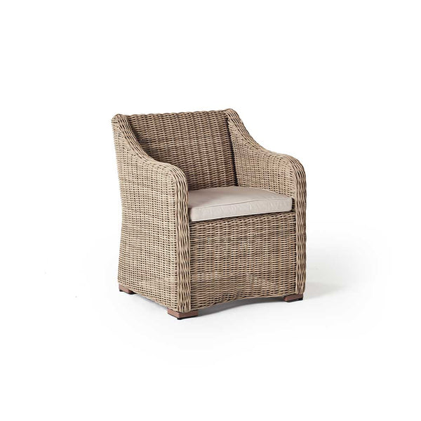 Carmel Dining Arm Chair in Natural All-Weather Wicker