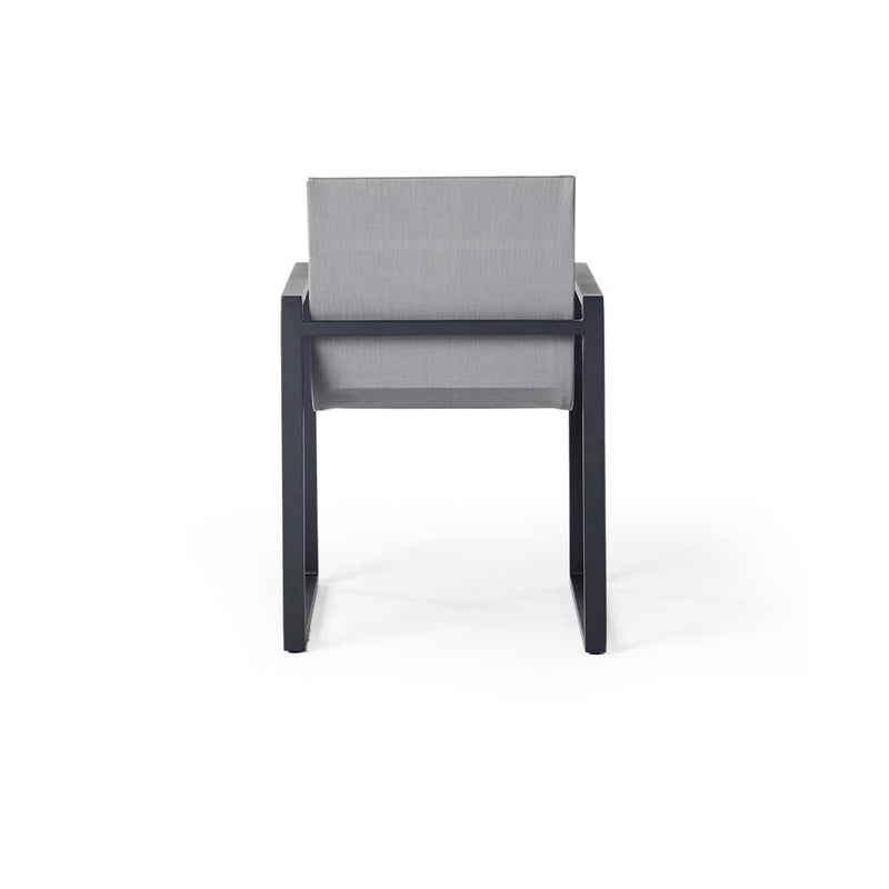 Inverness Padded Sling Dining Chair in Charcoal & Silver