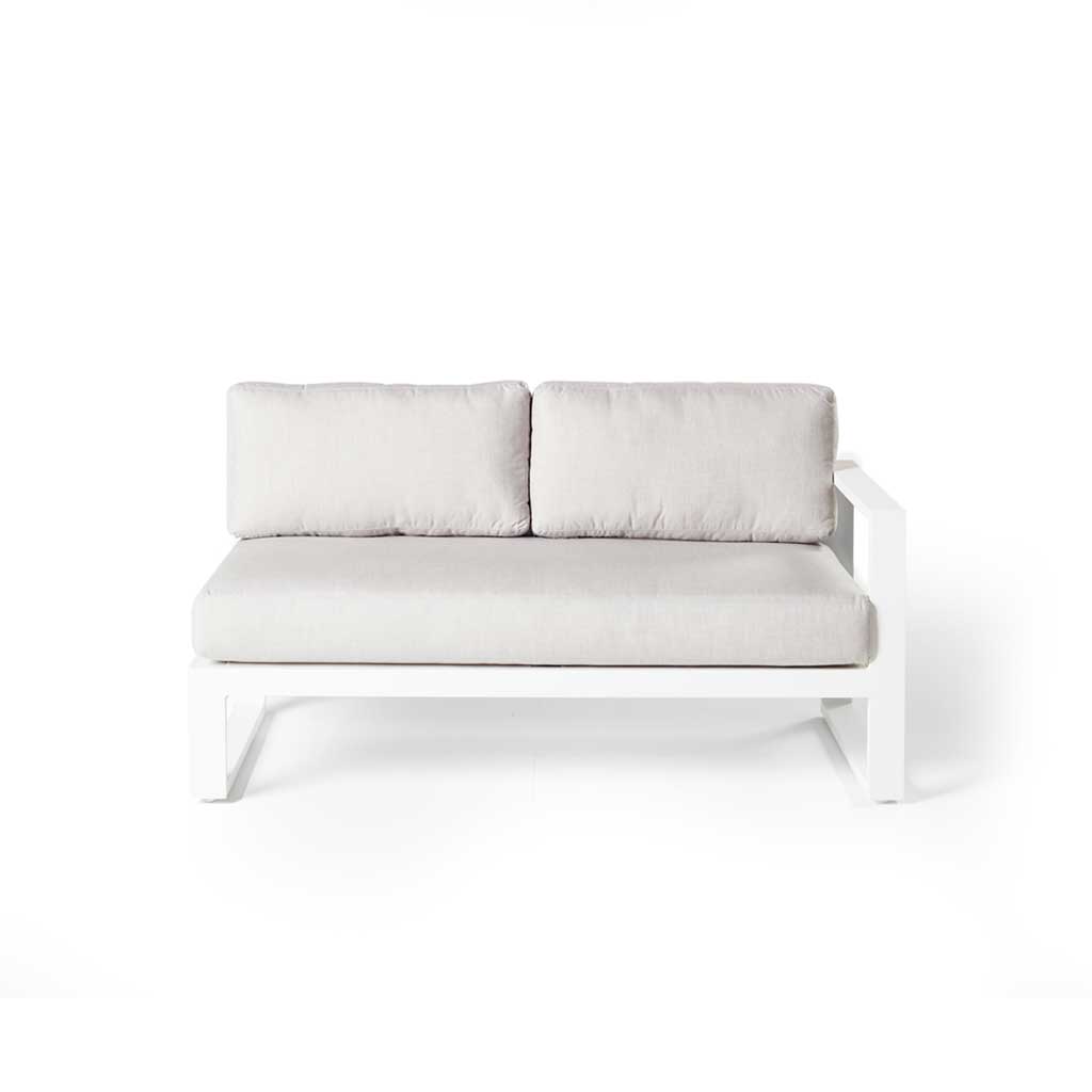Belvedere Sectional Left Arm in White Aluminum