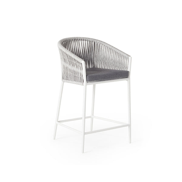 Olema Counter Chair in White Aluminum