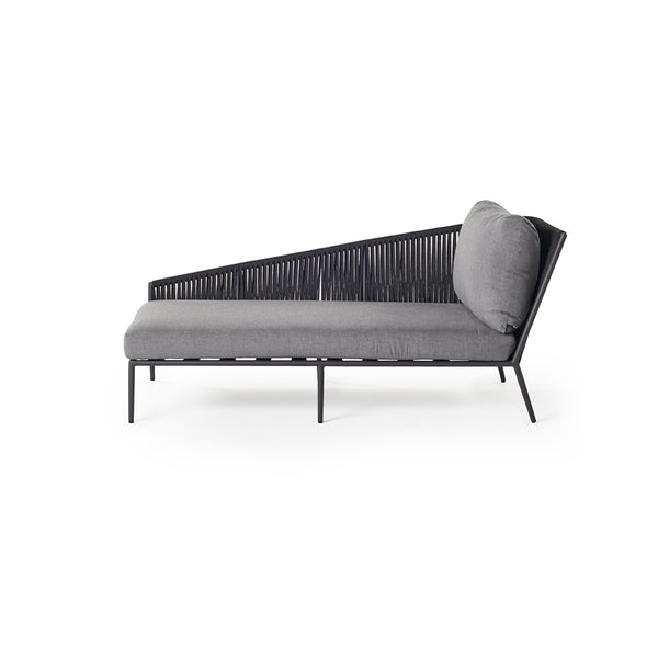 Olema Day Bed Right-Arm Chaise in Charcoal Aluminum
