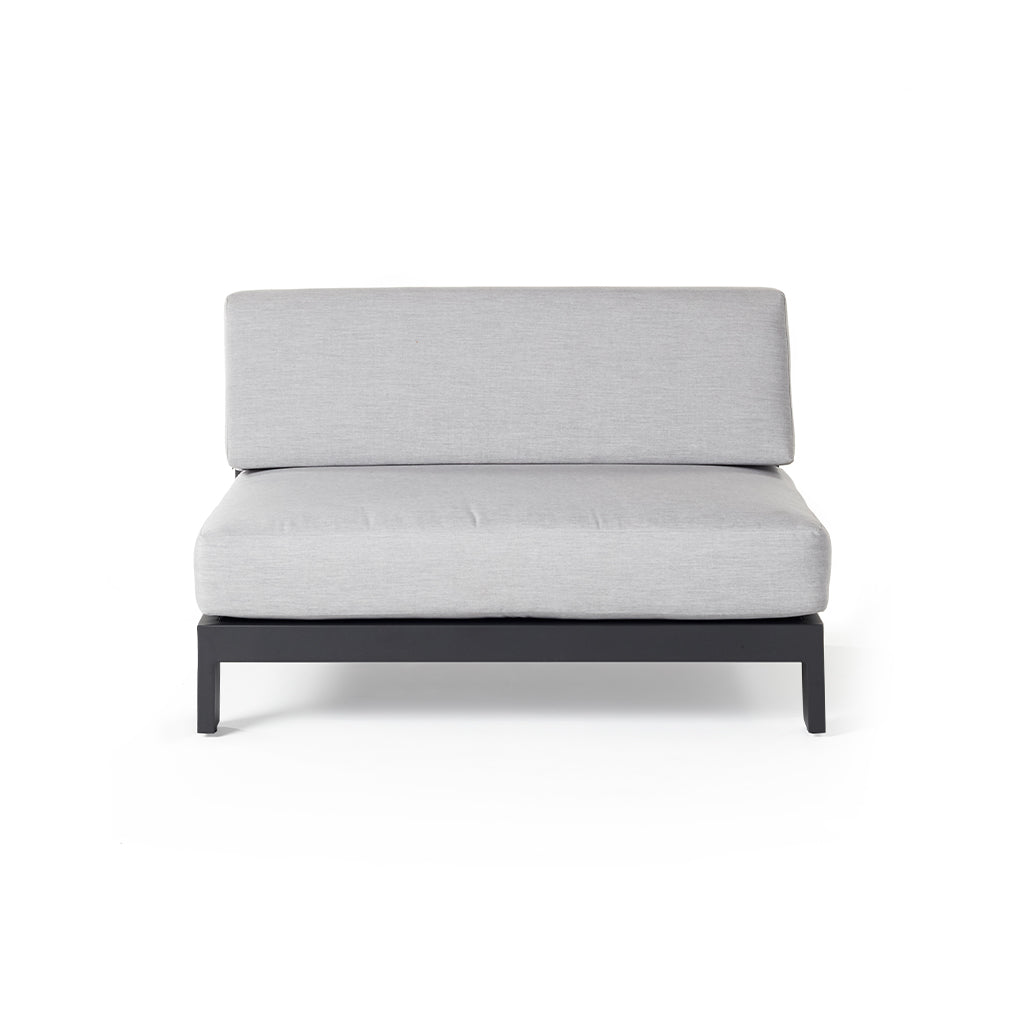 Tiburon Sectional Armless Loveseat in Charcoal Aluminum