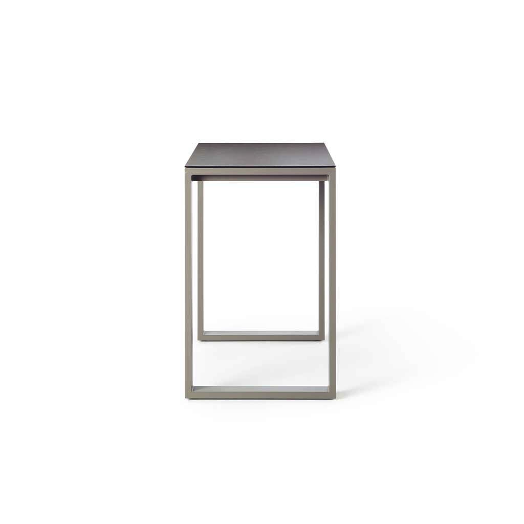 Ventura 48" Bar Table in Quartz Grey - Ceramic-Style Glass Top